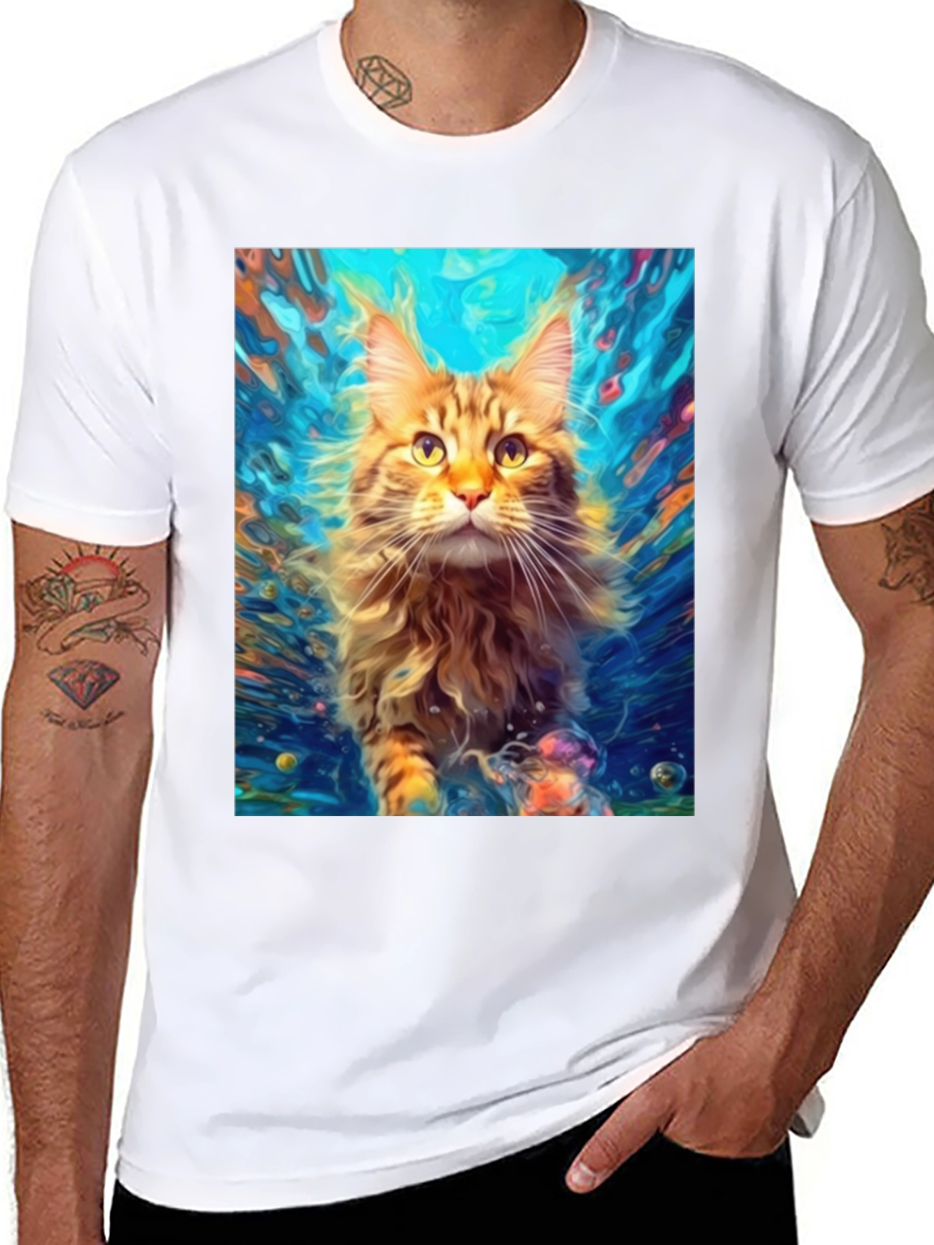 Cat Art Graphic Tee