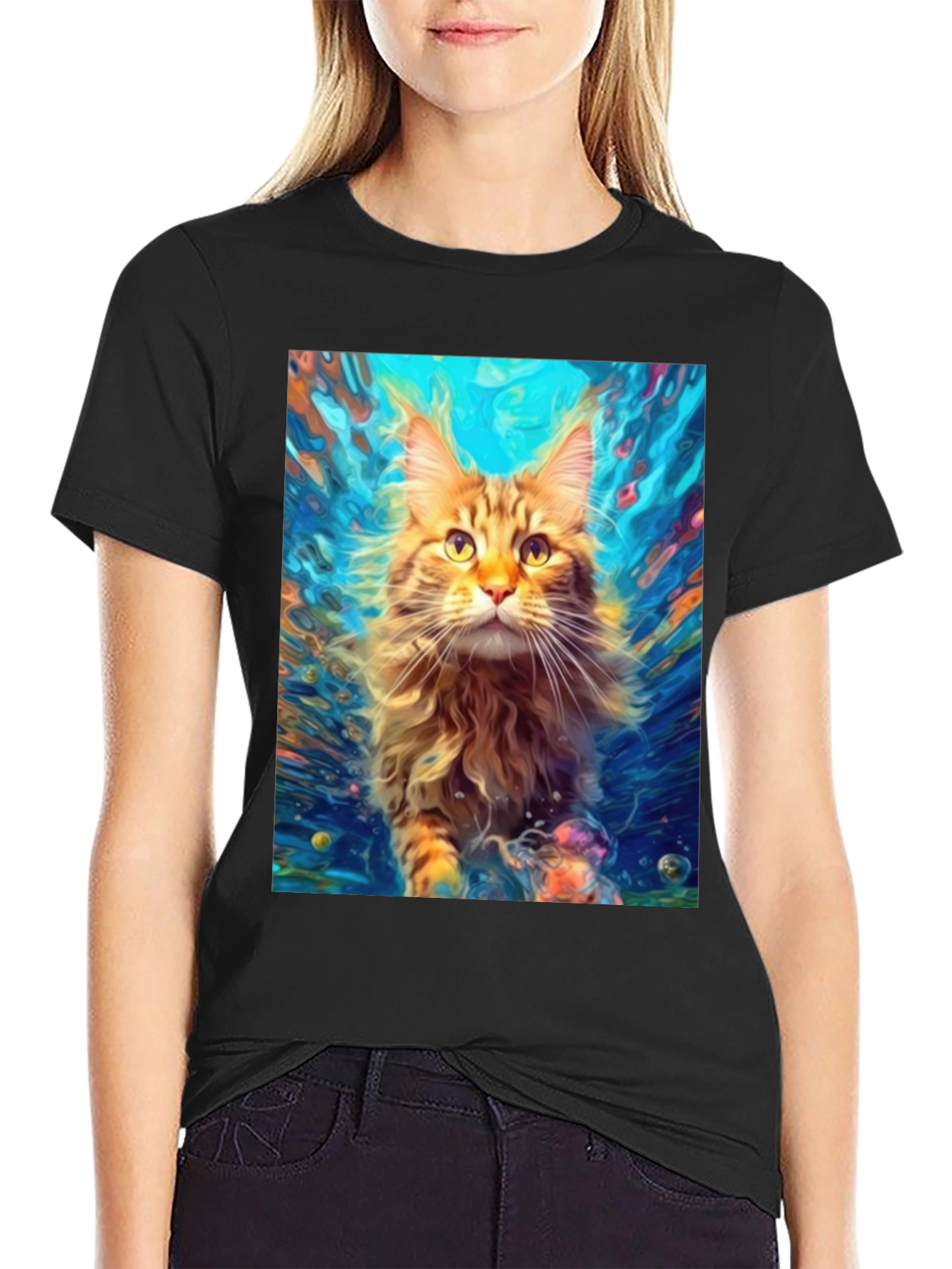 Cat Art Graphic Tee