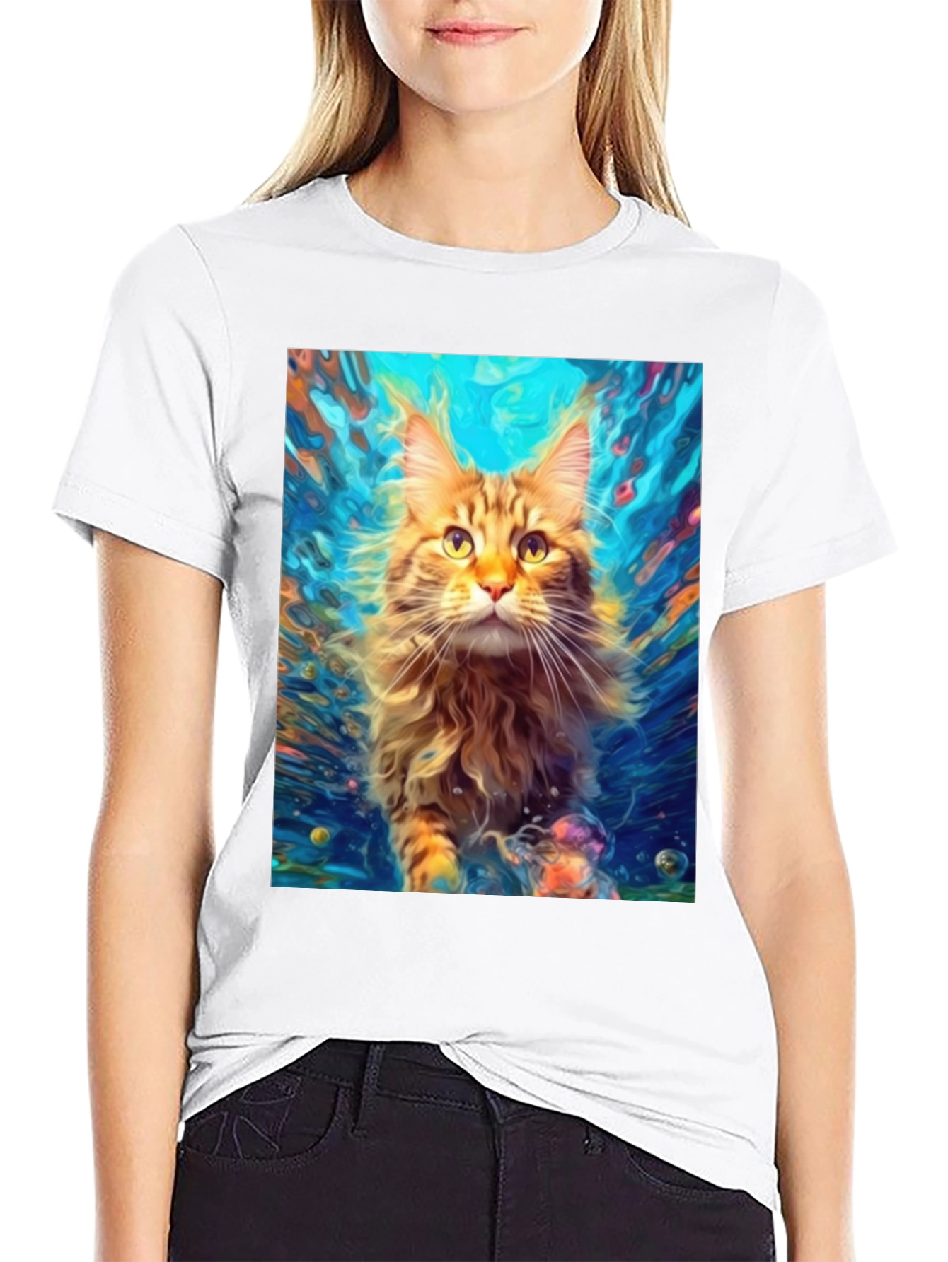 Cat Art Graphic Tee