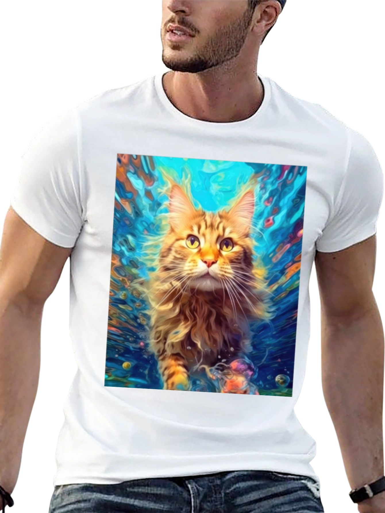 Cat Art Graphic Tee