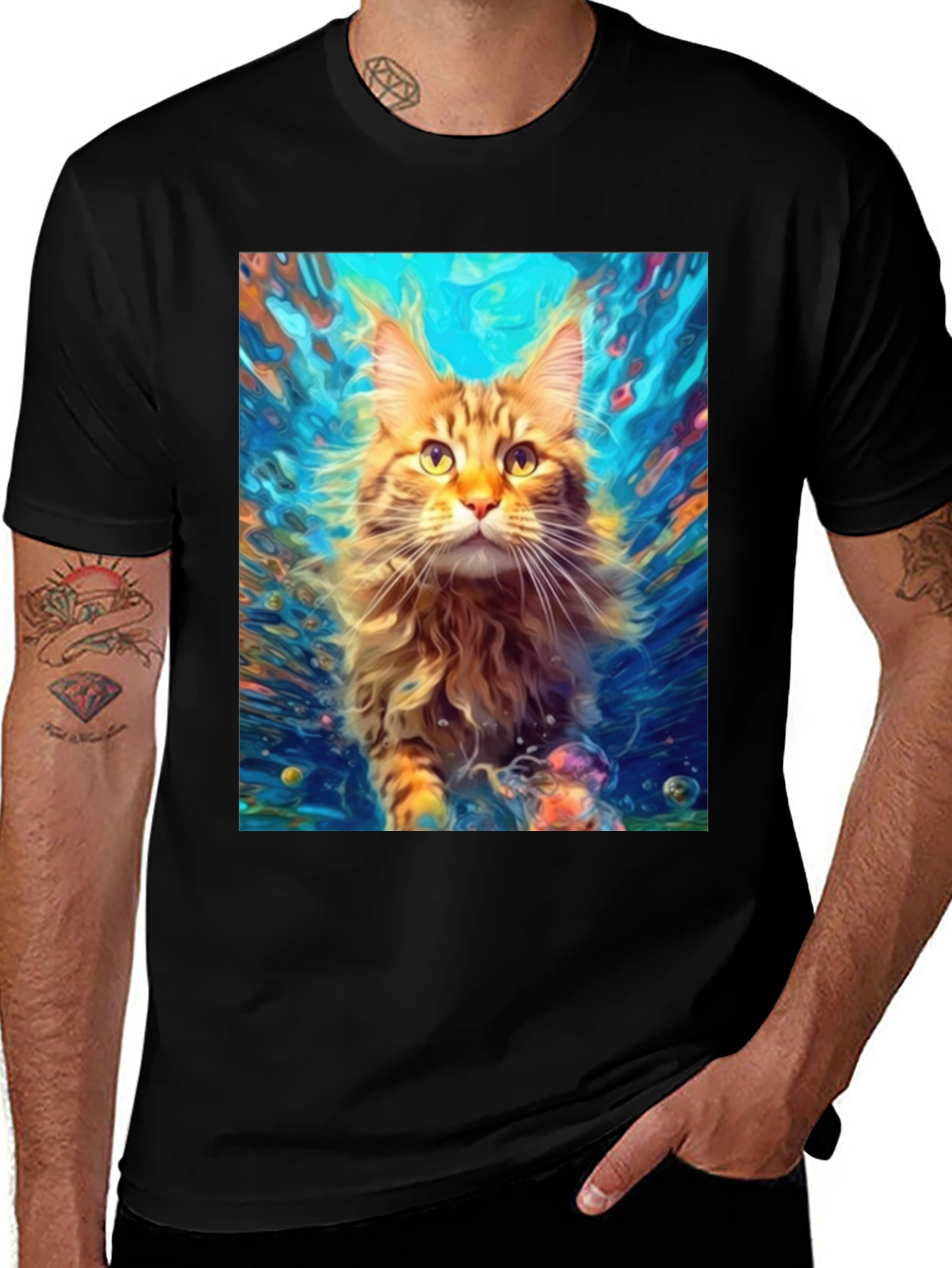 Cat Art Graphic Tee
