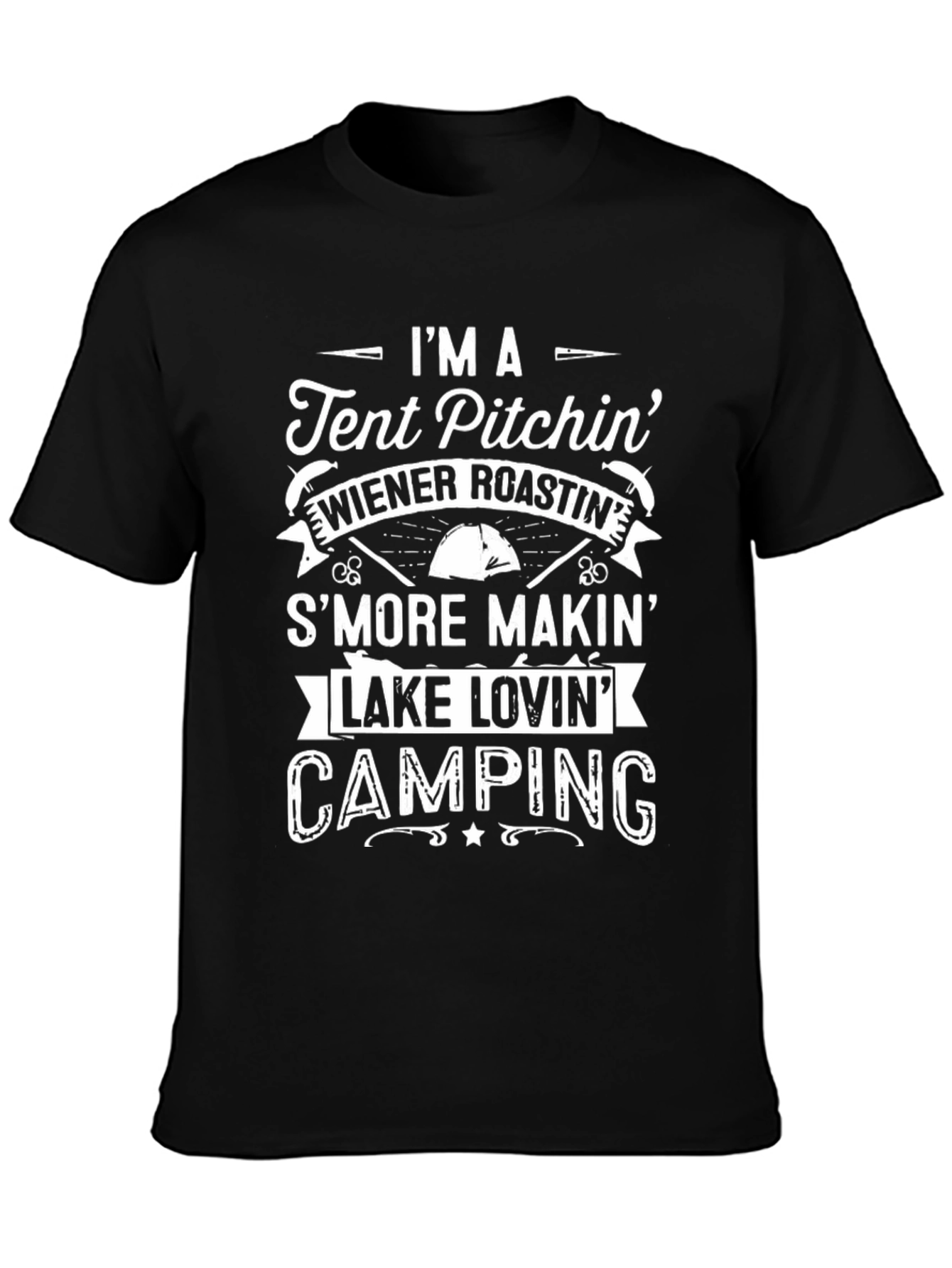 Camping Graphic Tee: Tent Pitchin & Smore Makin