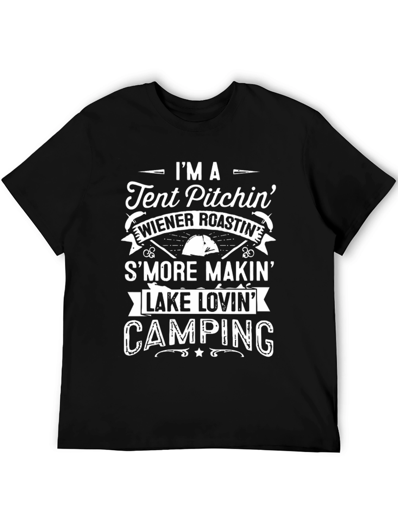 Camping Graphic Tee: Tent Pitchin & Smore Makin