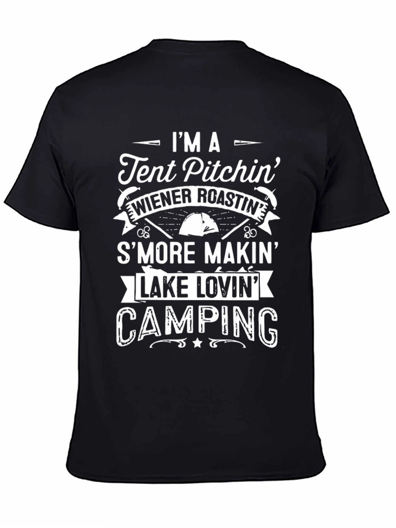 Camping Graphic Tee: Tent Pitchin & Smore Makin