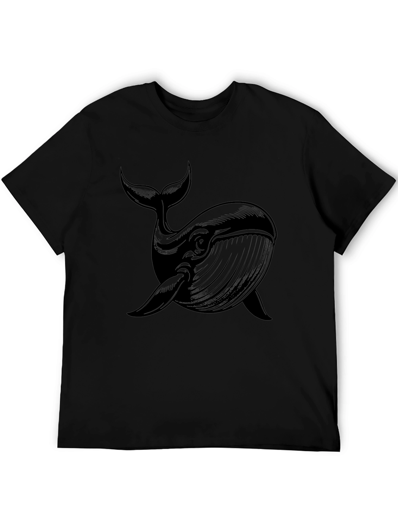Black Whale Graphic Tee - Mens Casual Shirt