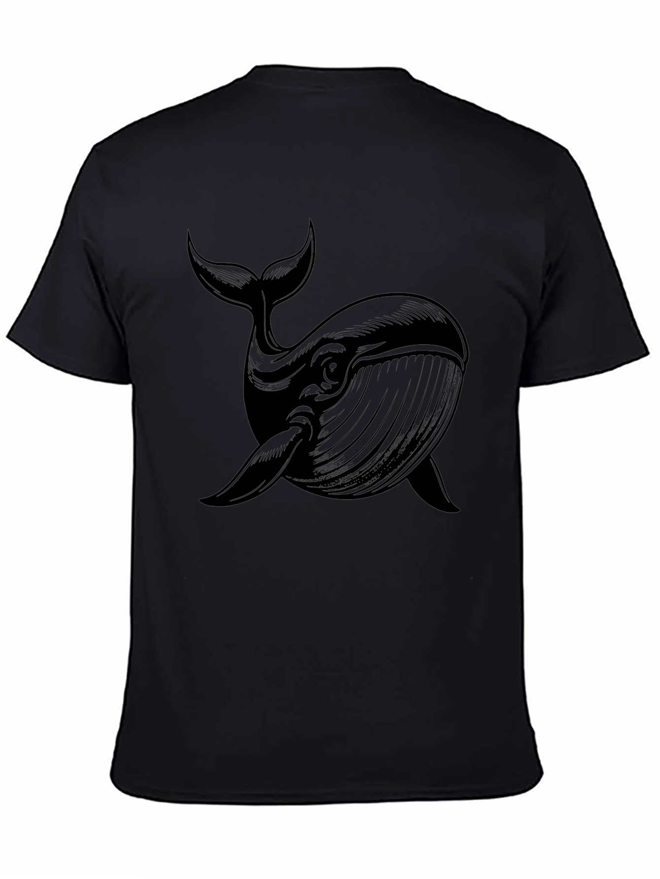 Black Whale Graphic Tee - Mens Casual Shirt