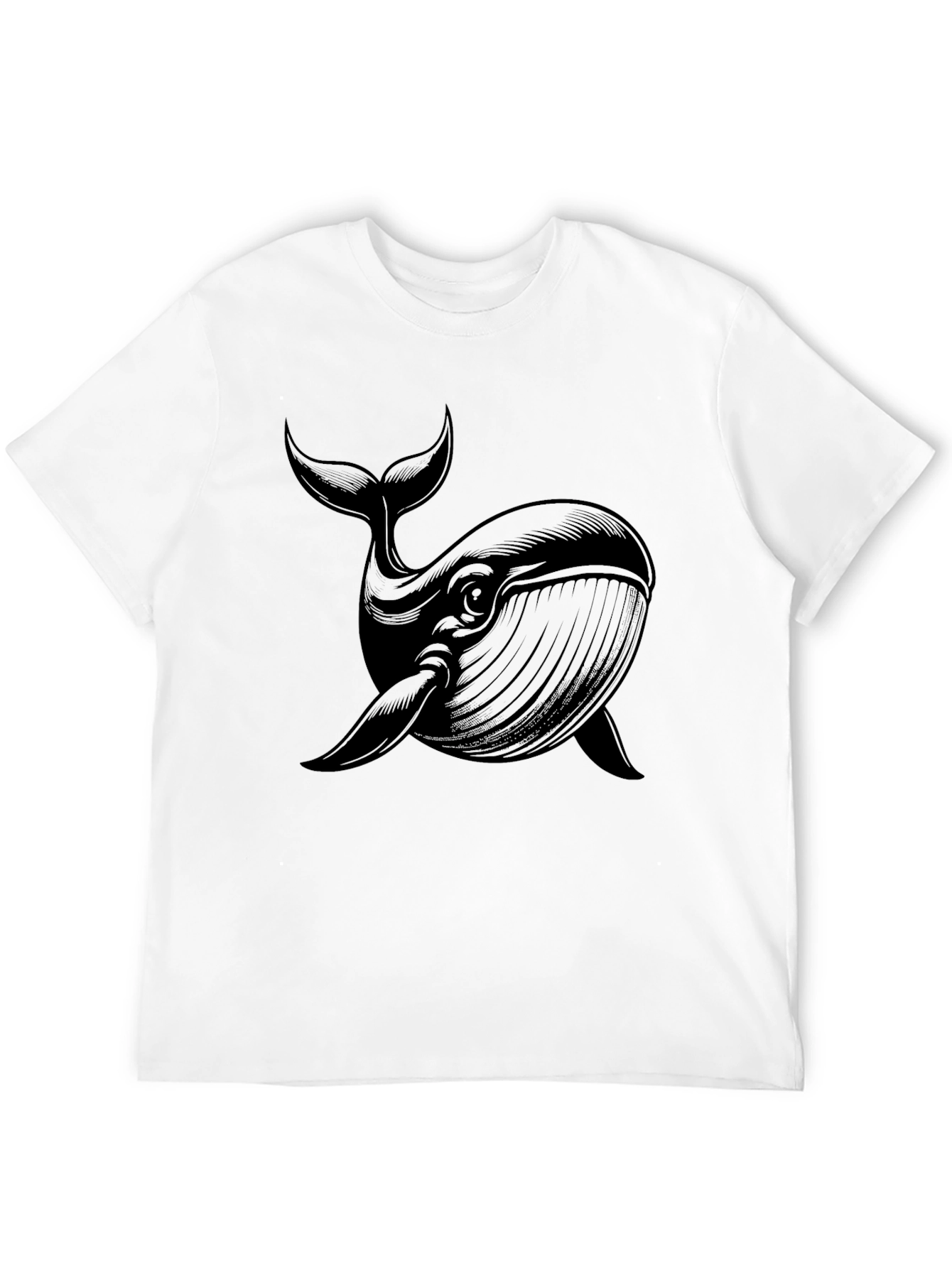 Black Whale Graphic Tee - Mens Casual Shirt