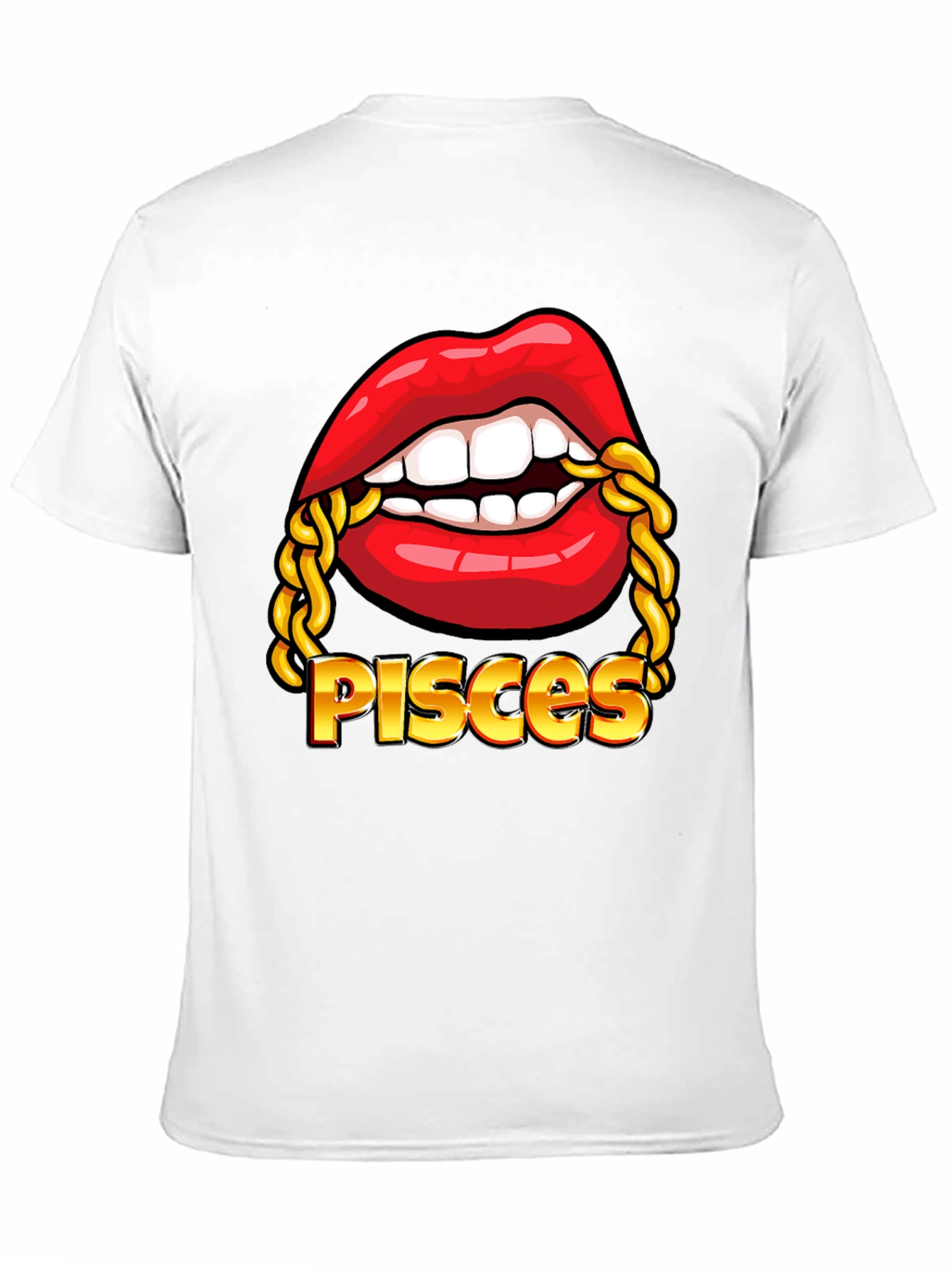 Pisces Zodiac Lips Chain Graphic Tee