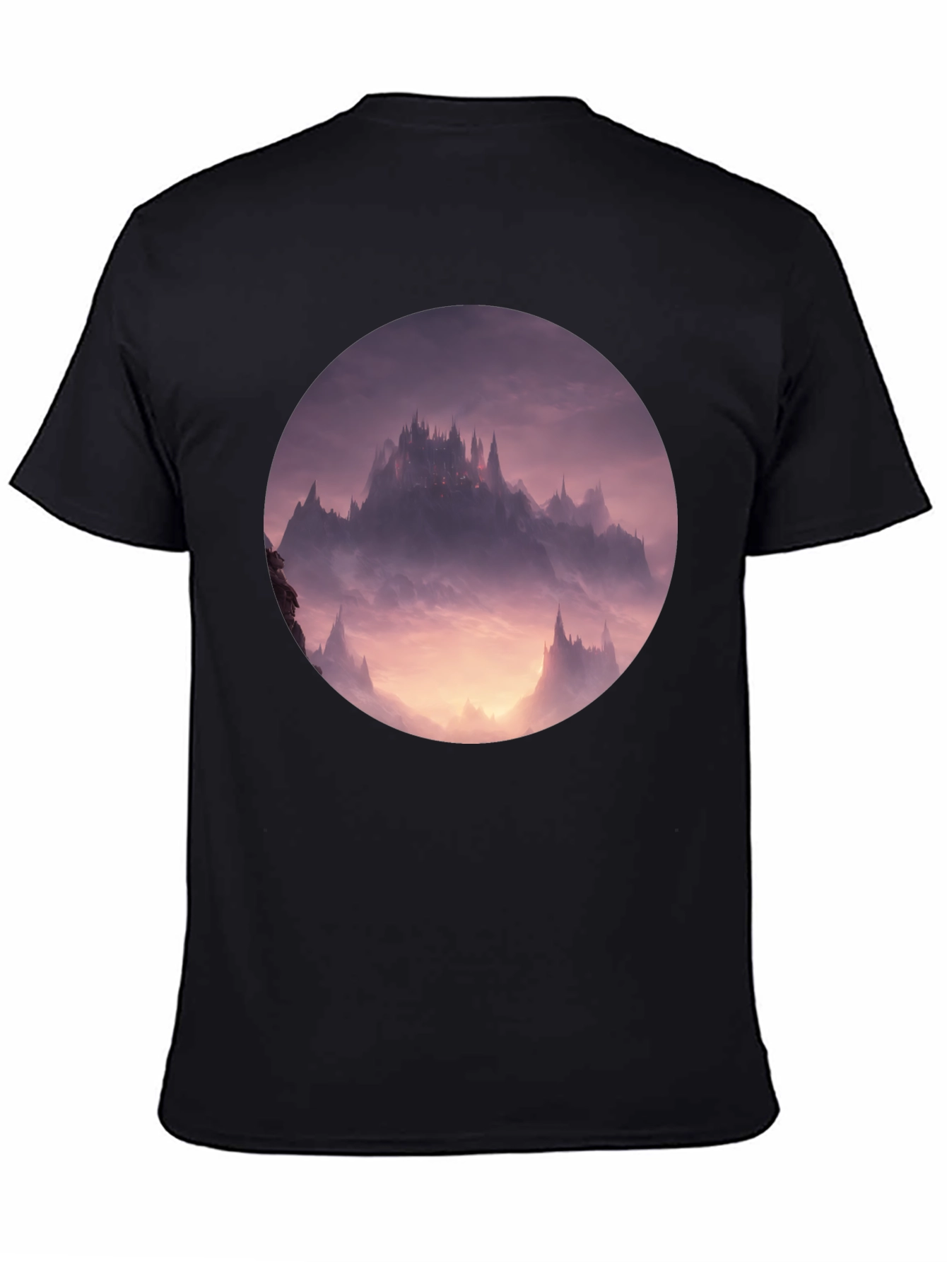 Fantasy Castle Graphic Tee - Black