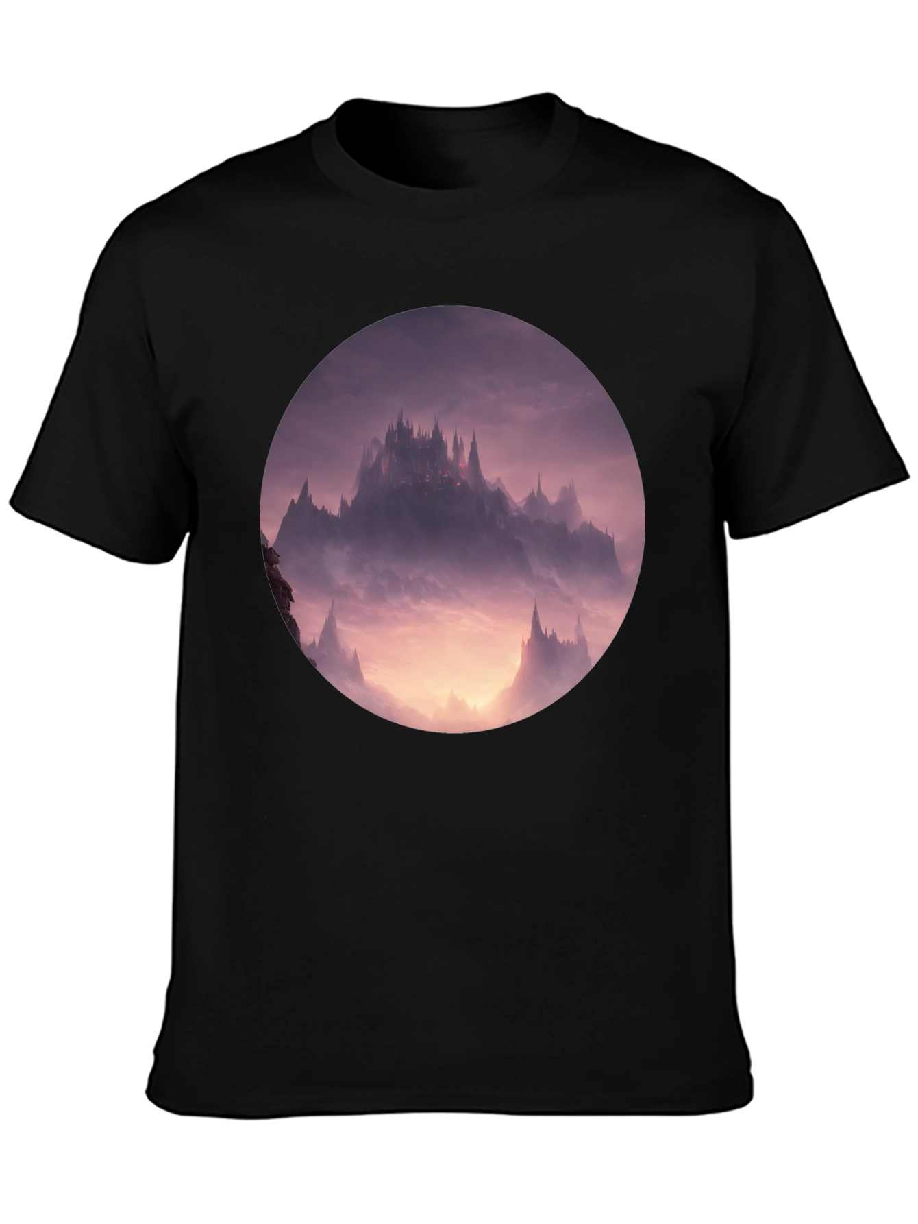 Fantasy Castle Graphic Tee - Black