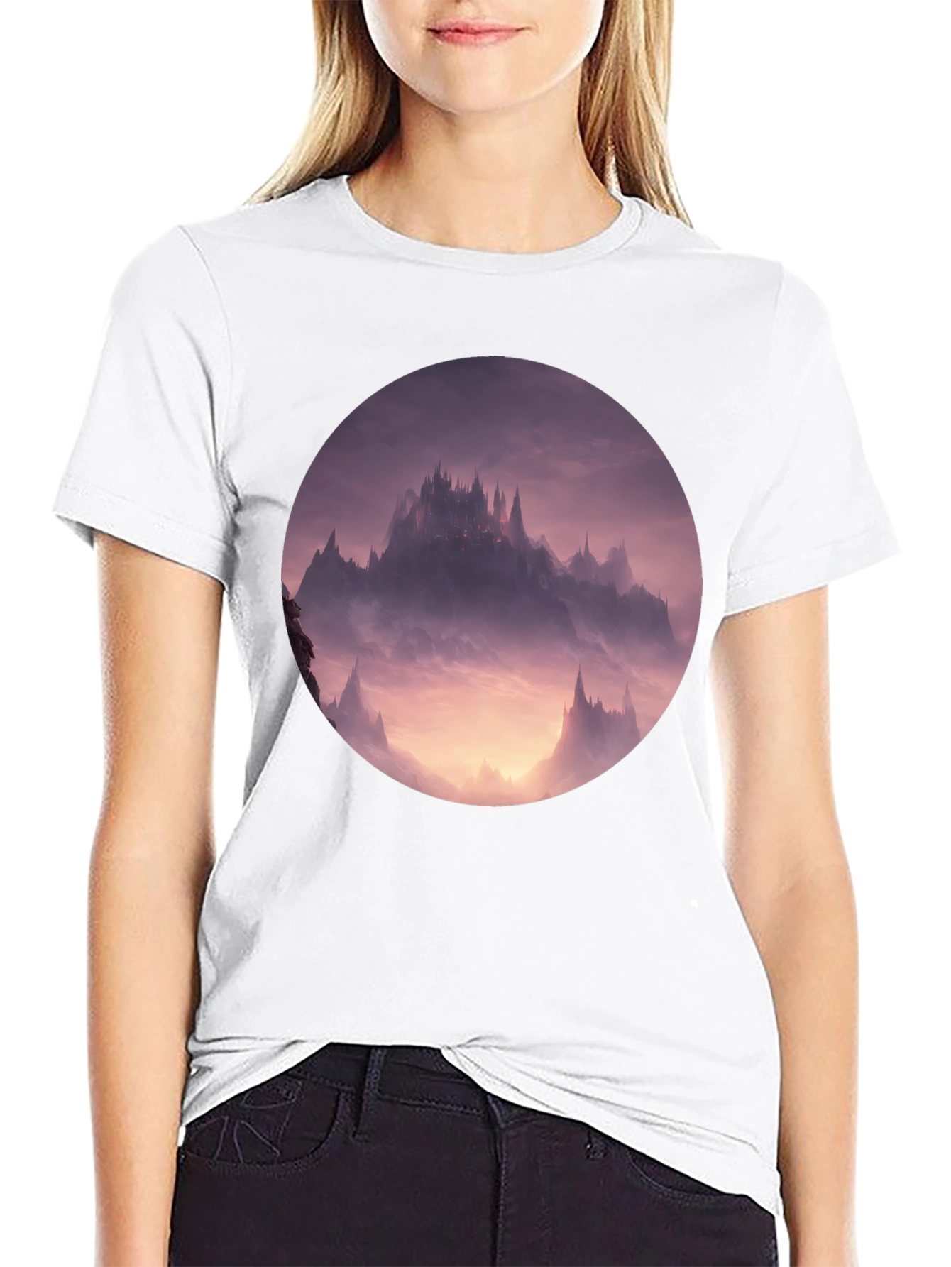 Fantasy Castle Graphic Tee - Black