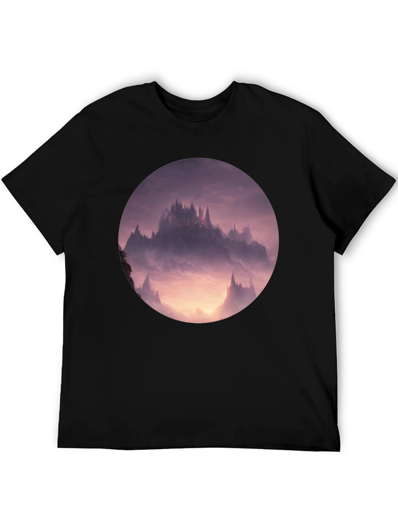 Fantasy Castle Graphic Tee - Black