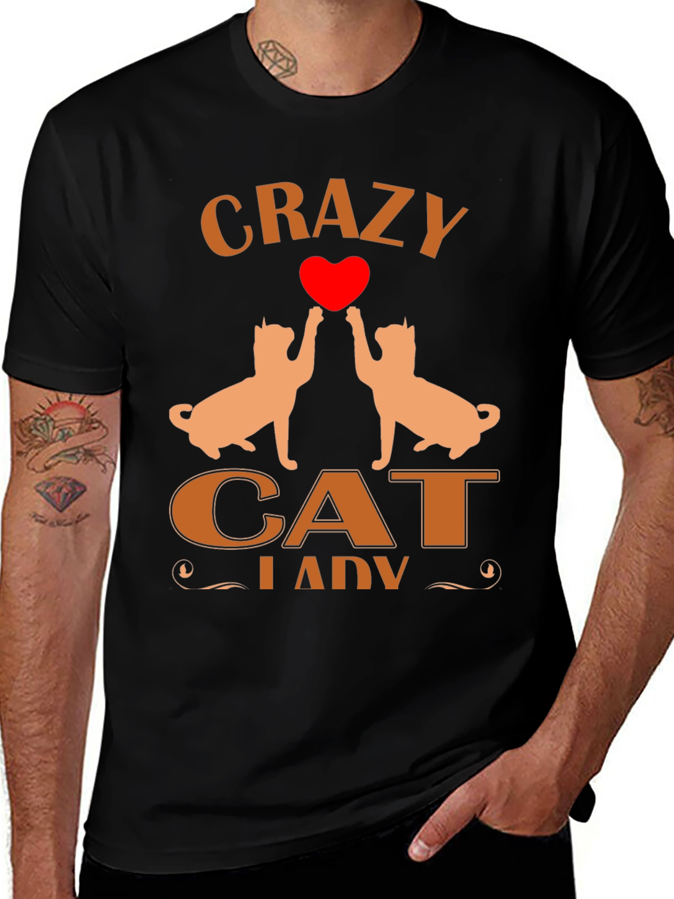 Crazy Cat Lady T-Shirt Cat Heart Tee