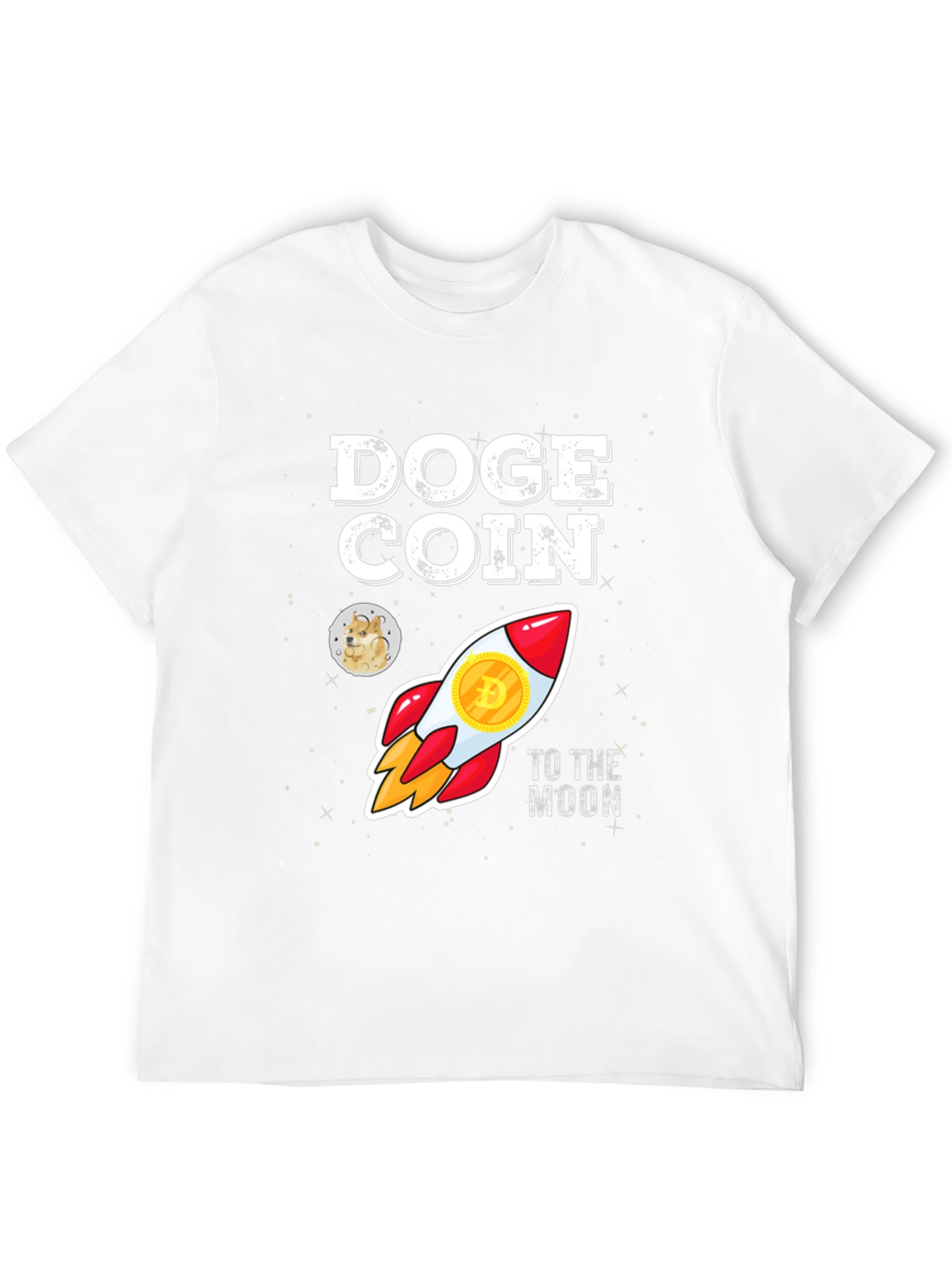 Doge Coin Rocket to the Moon Black T-Shirt