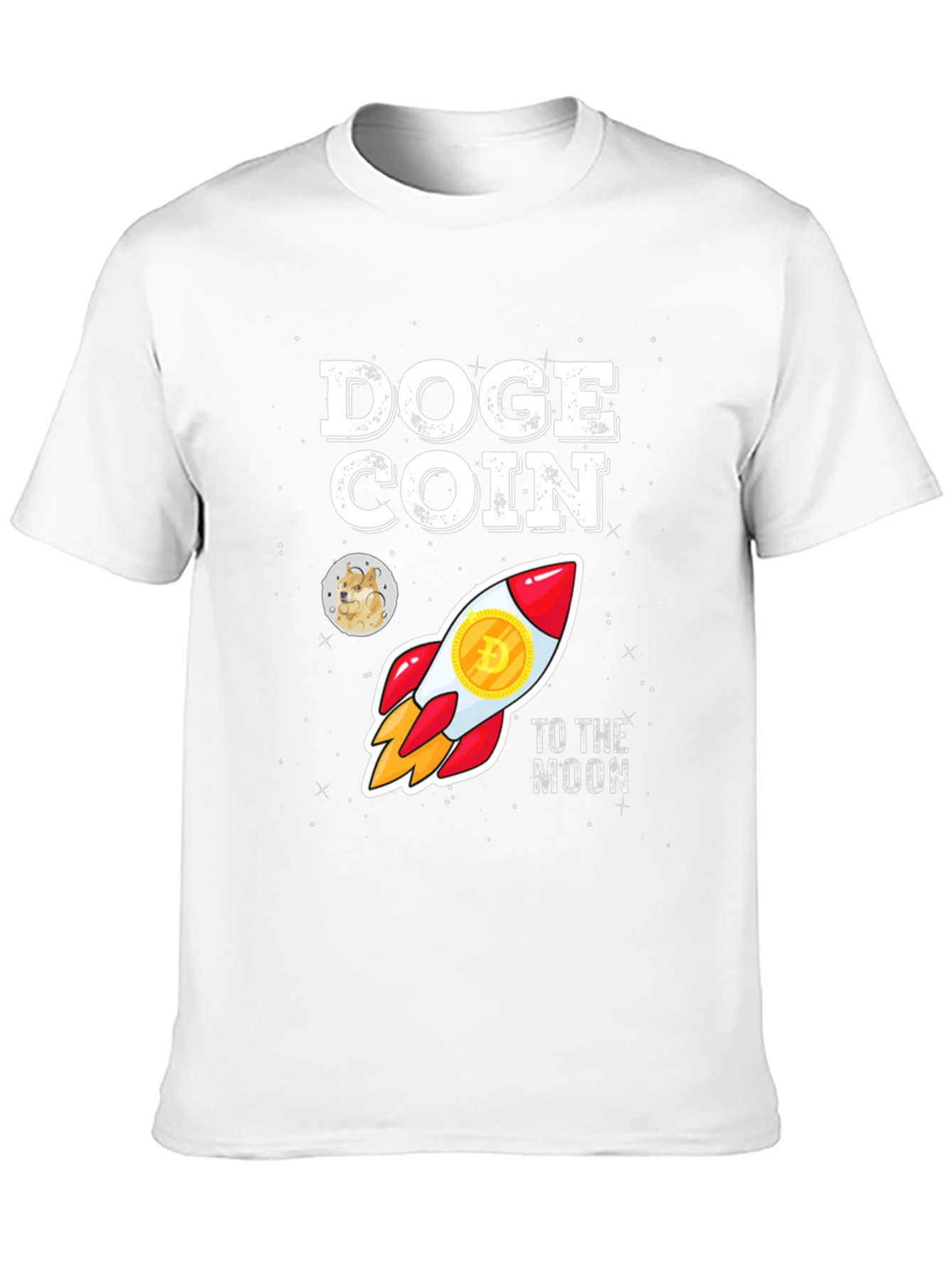 Doge Coin Rocket to the Moon Black T-Shirt