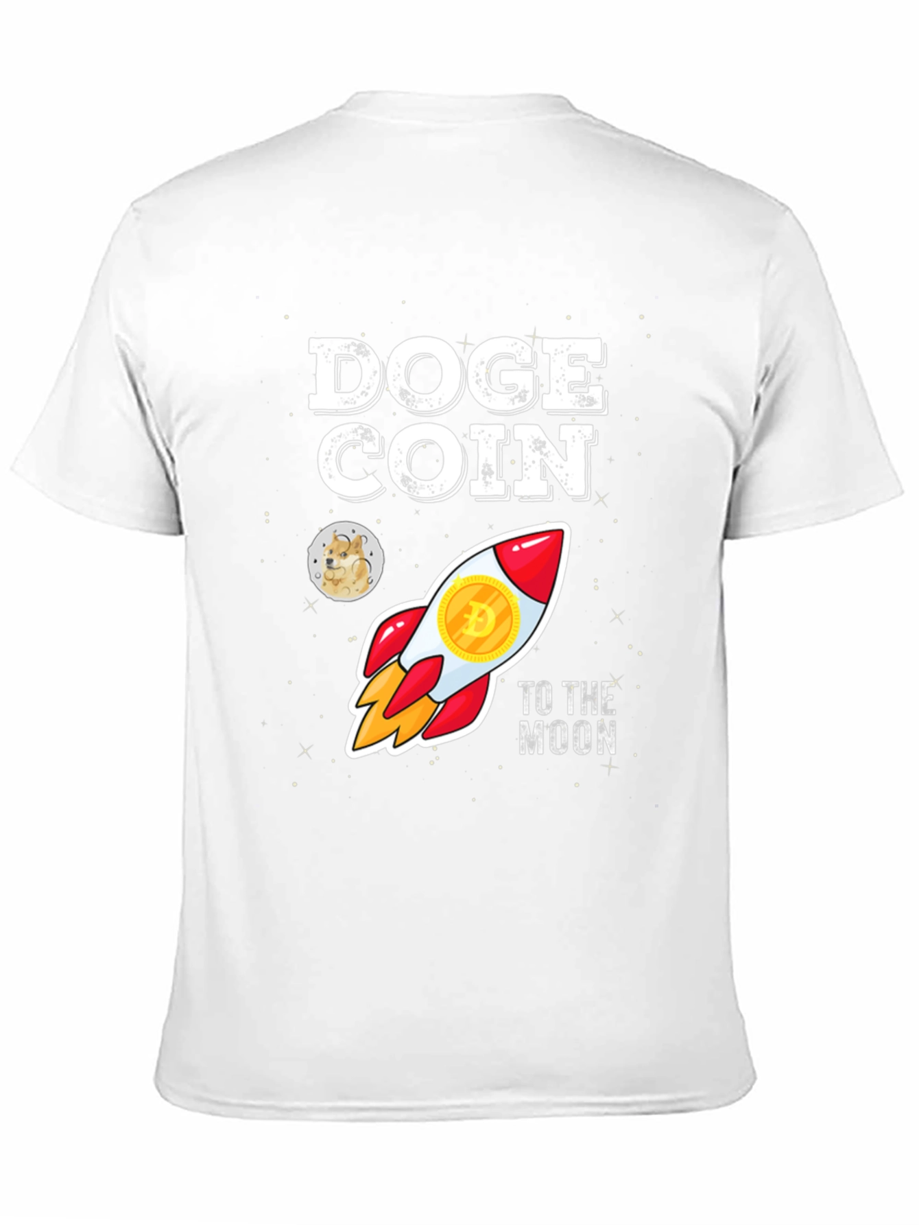 Doge Coin Rocket to the Moon Black T-Shirt