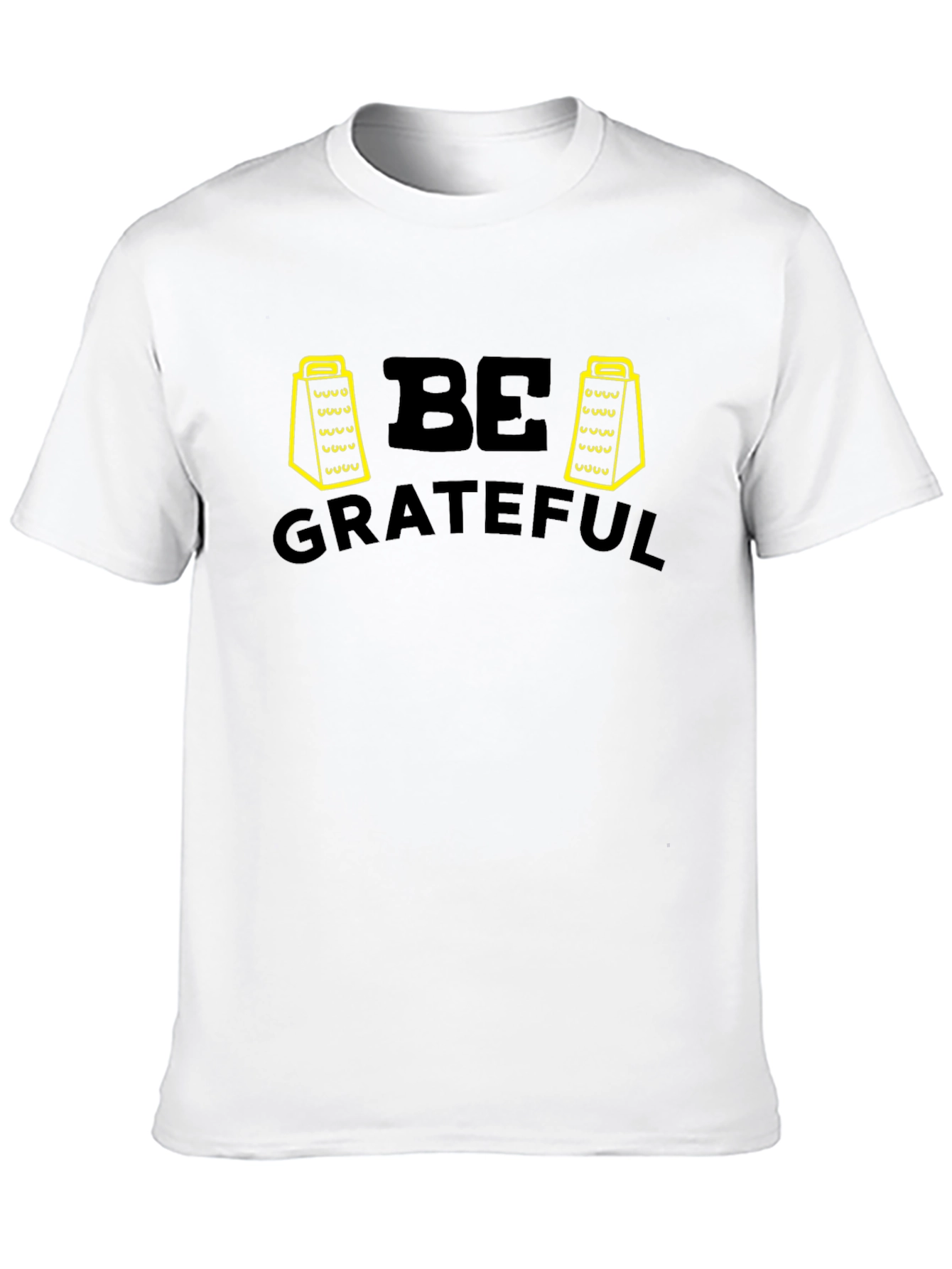 Be Grateful Grater Graphic T-Shirt - Black Casual Tee
