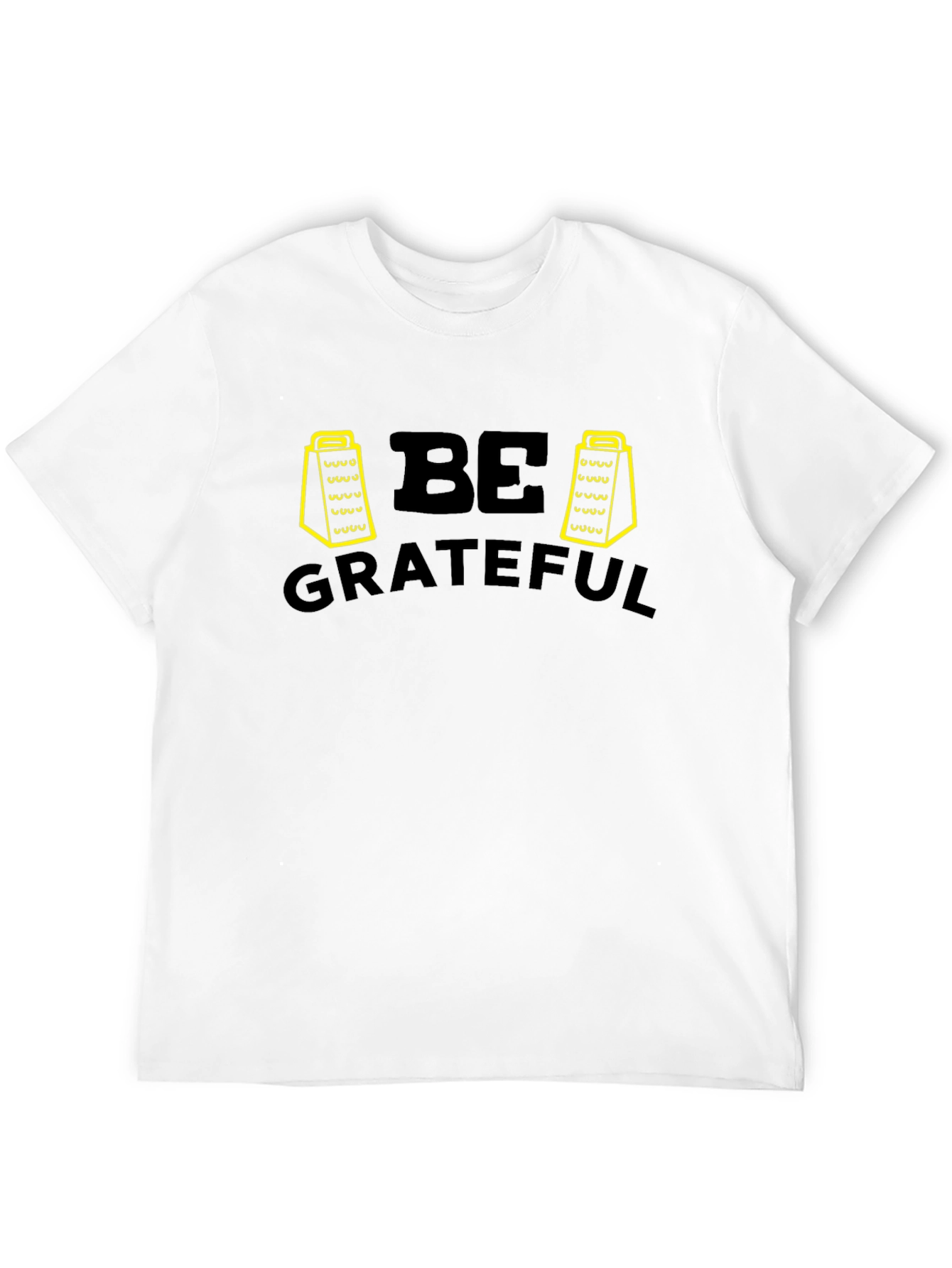 Be Grateful Grater Graphic T-Shirt - Black Casual Tee