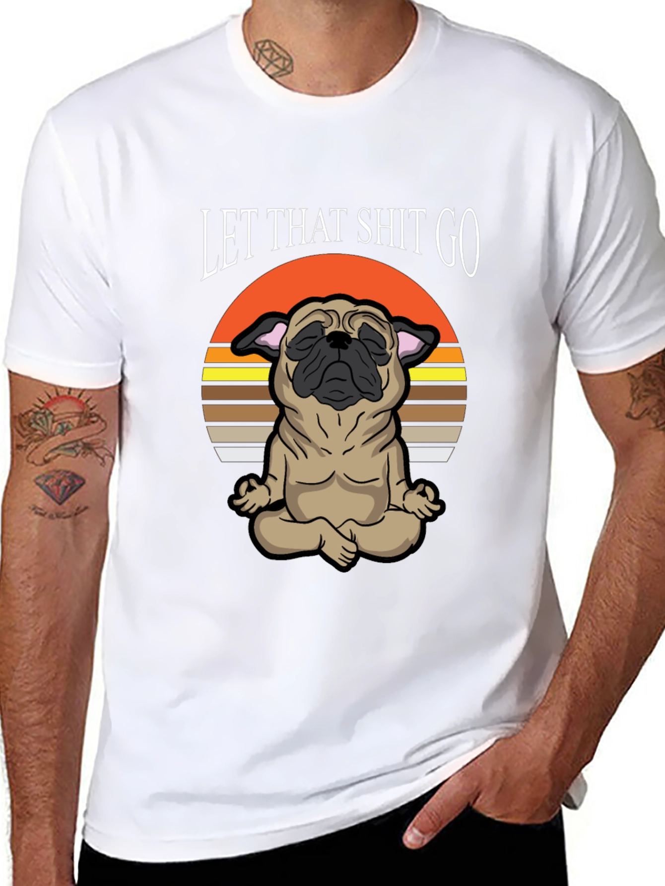 Zen Pug Tee: Let That Shit Go