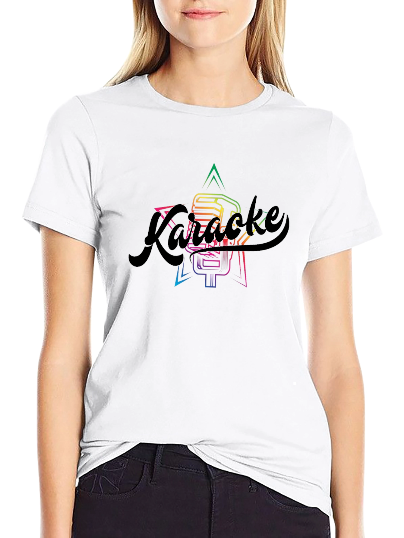 Karaoke Microphone Graphic T-Shirt - Black