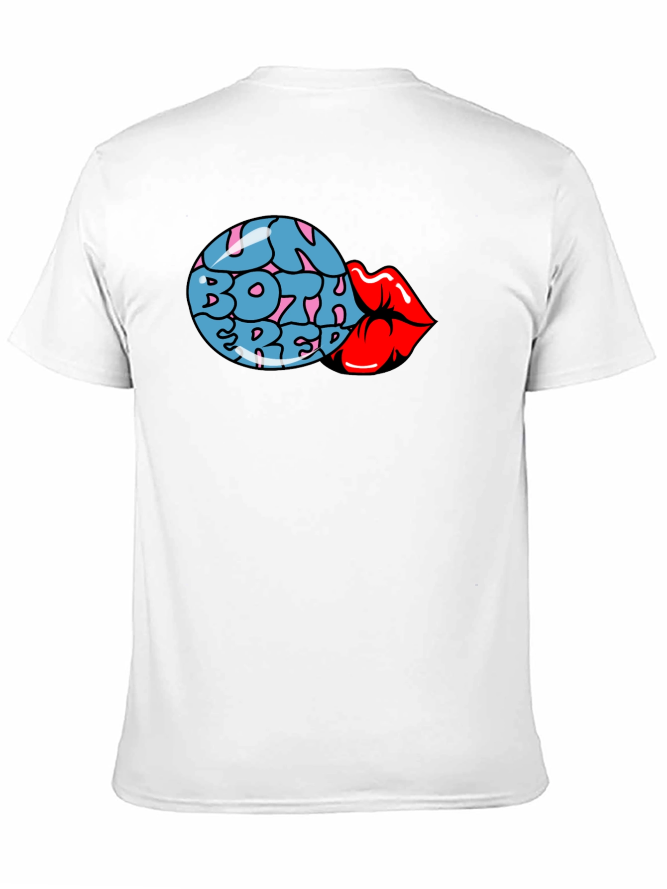 Fun Both Red Lips Graphic Black T-Shirt