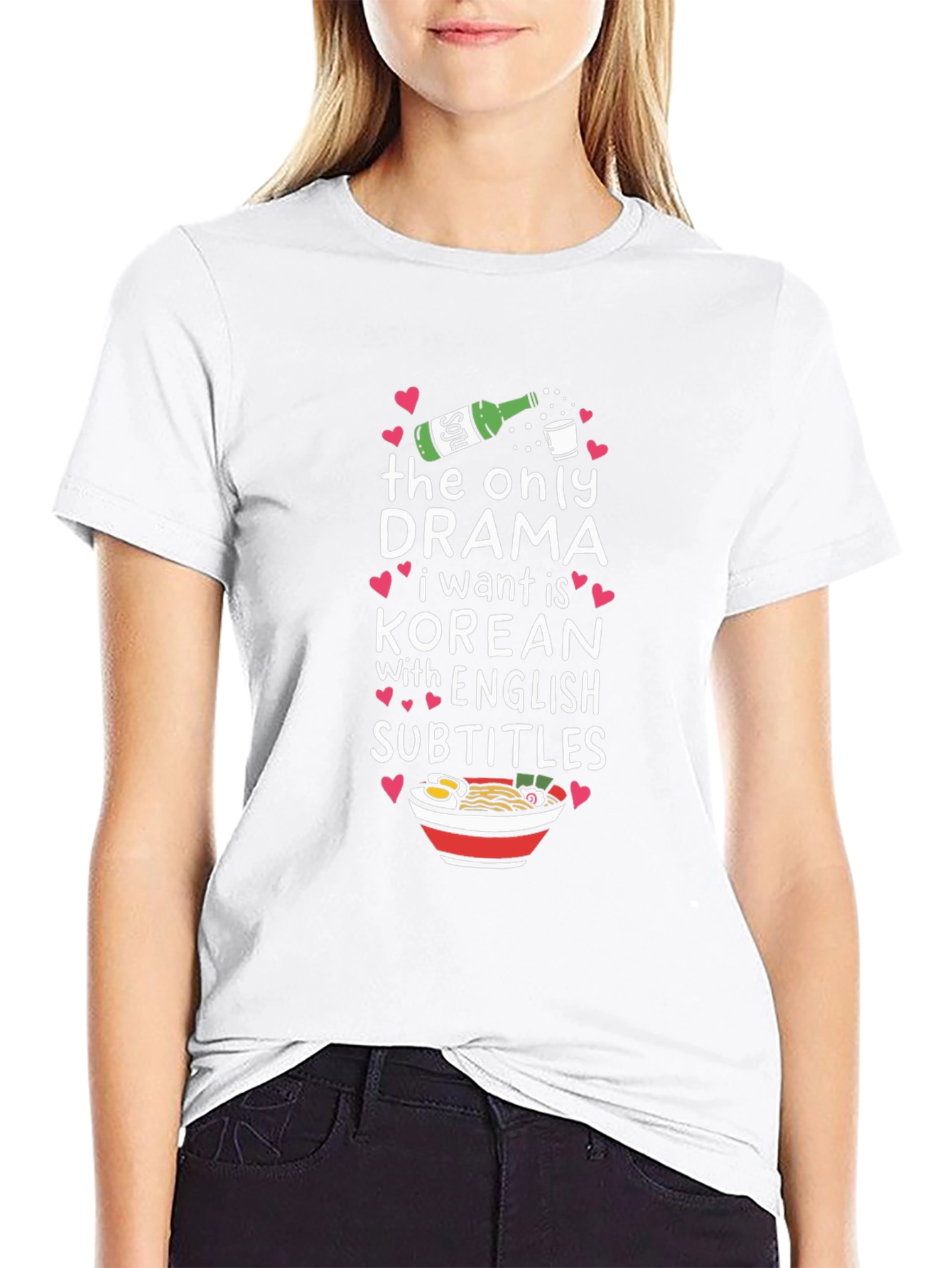 Korean Drama Fan T-Shirt: Soju & Subtitles