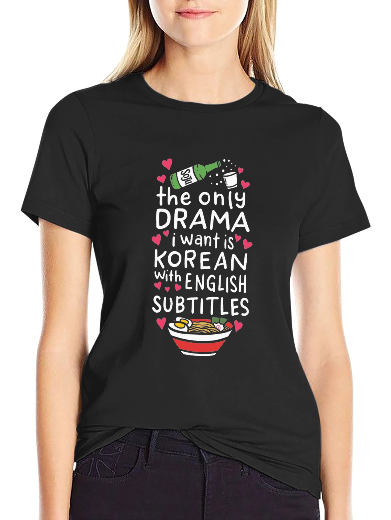 Korean Drama Fan T-Shirt: Soju & Subtitles