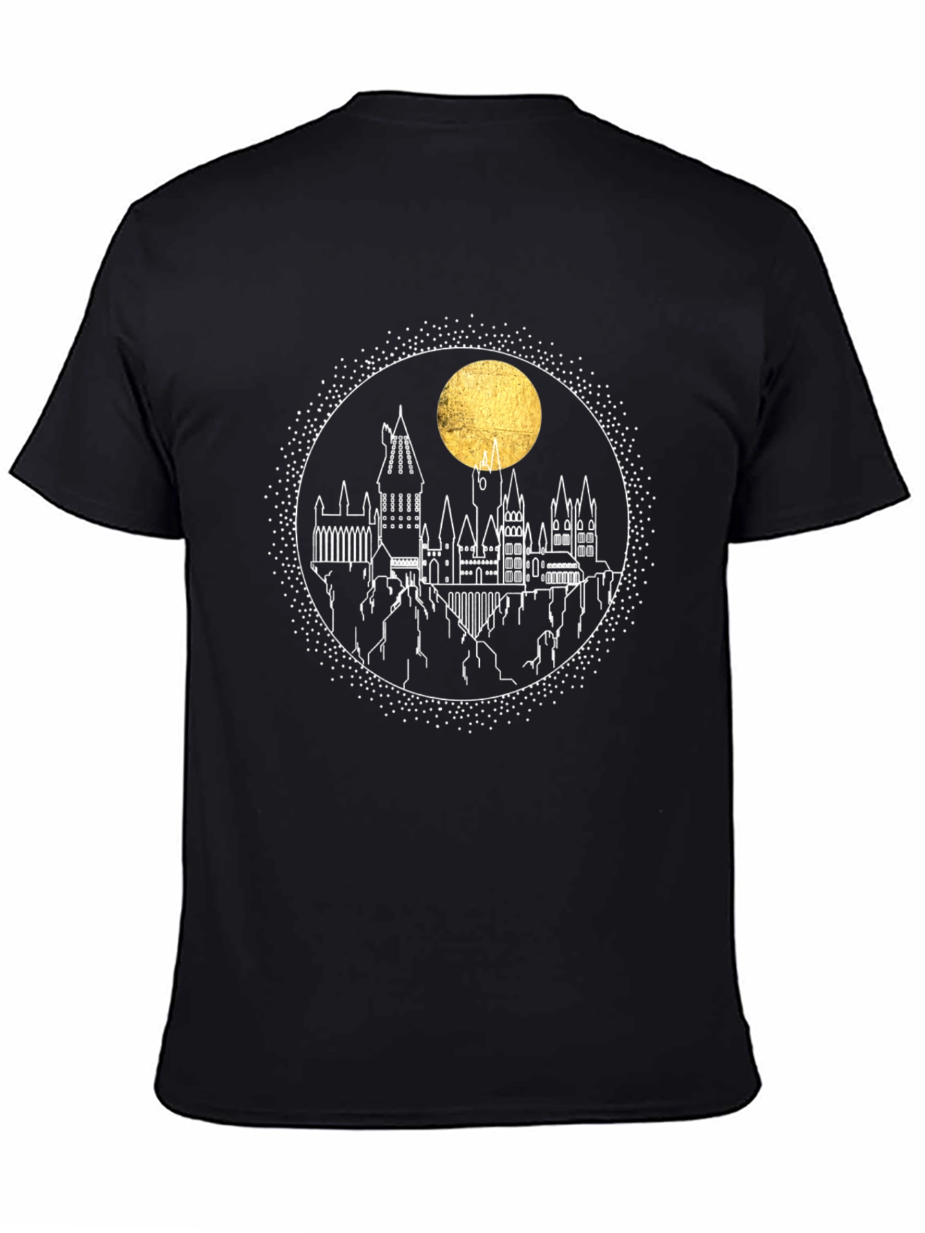 Harry Potter Hogwarts Castle Moon Graphic Tee