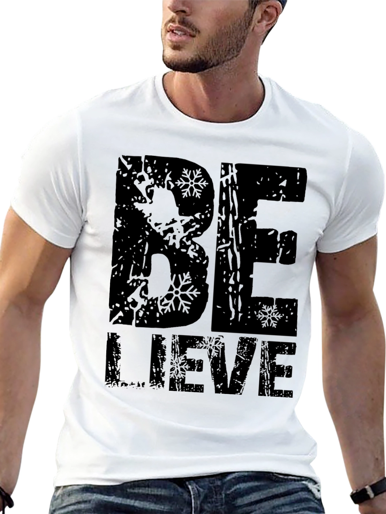 Believe Graphic Print Black T-Shirt