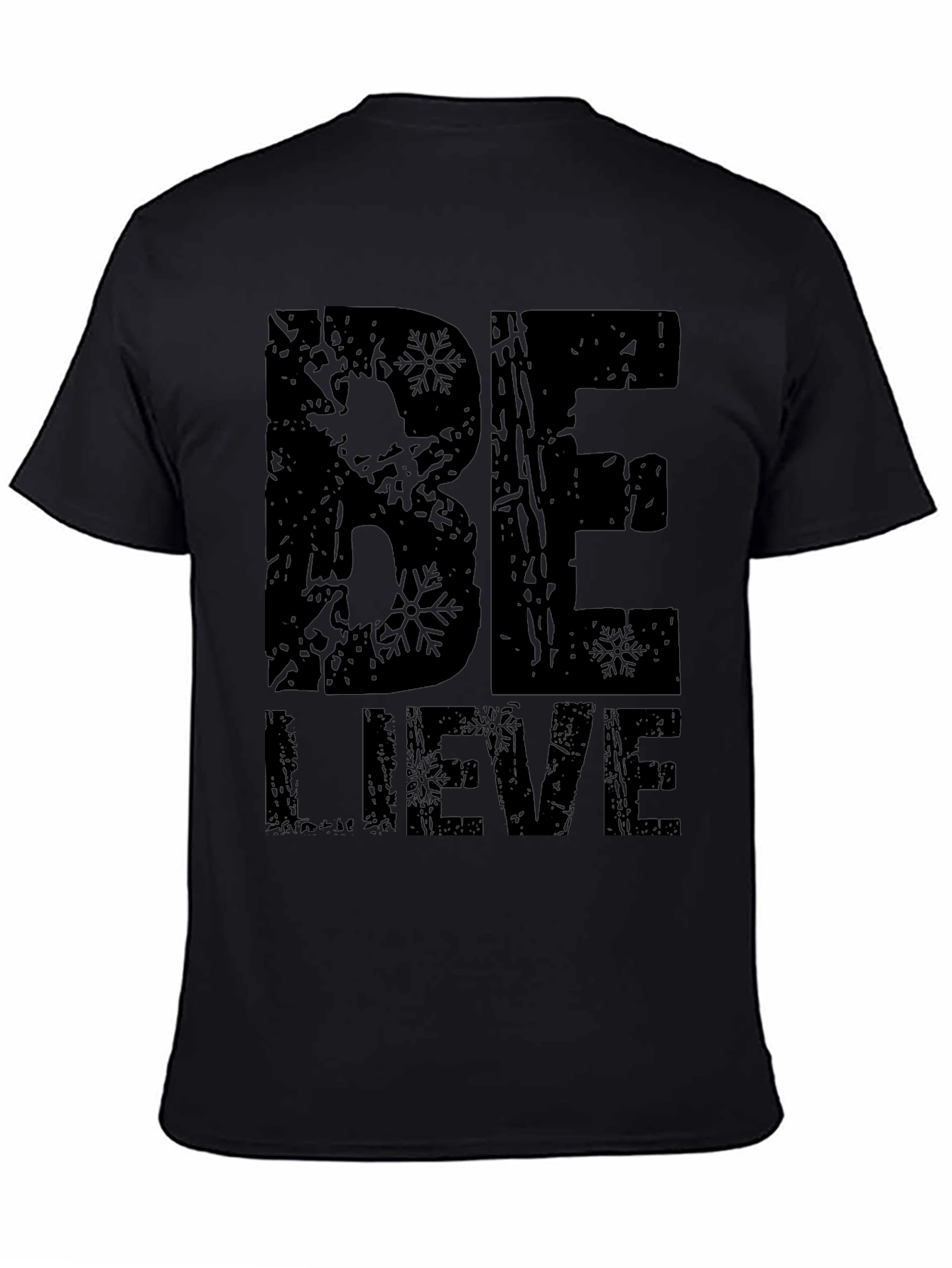 Believe Graphic Print Black T-Shirt