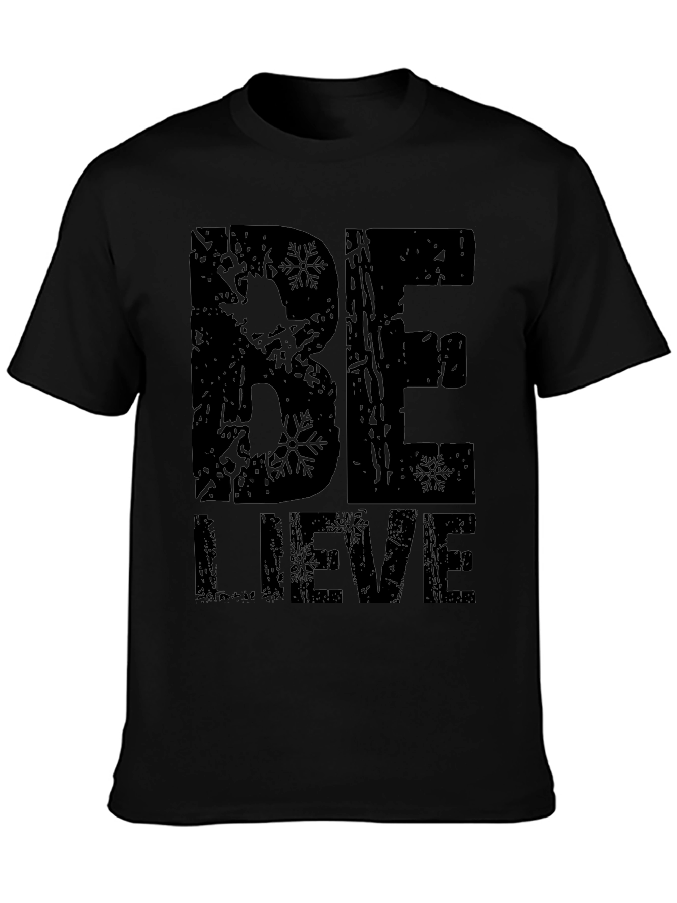 Believe Graphic Print Black T-Shirt