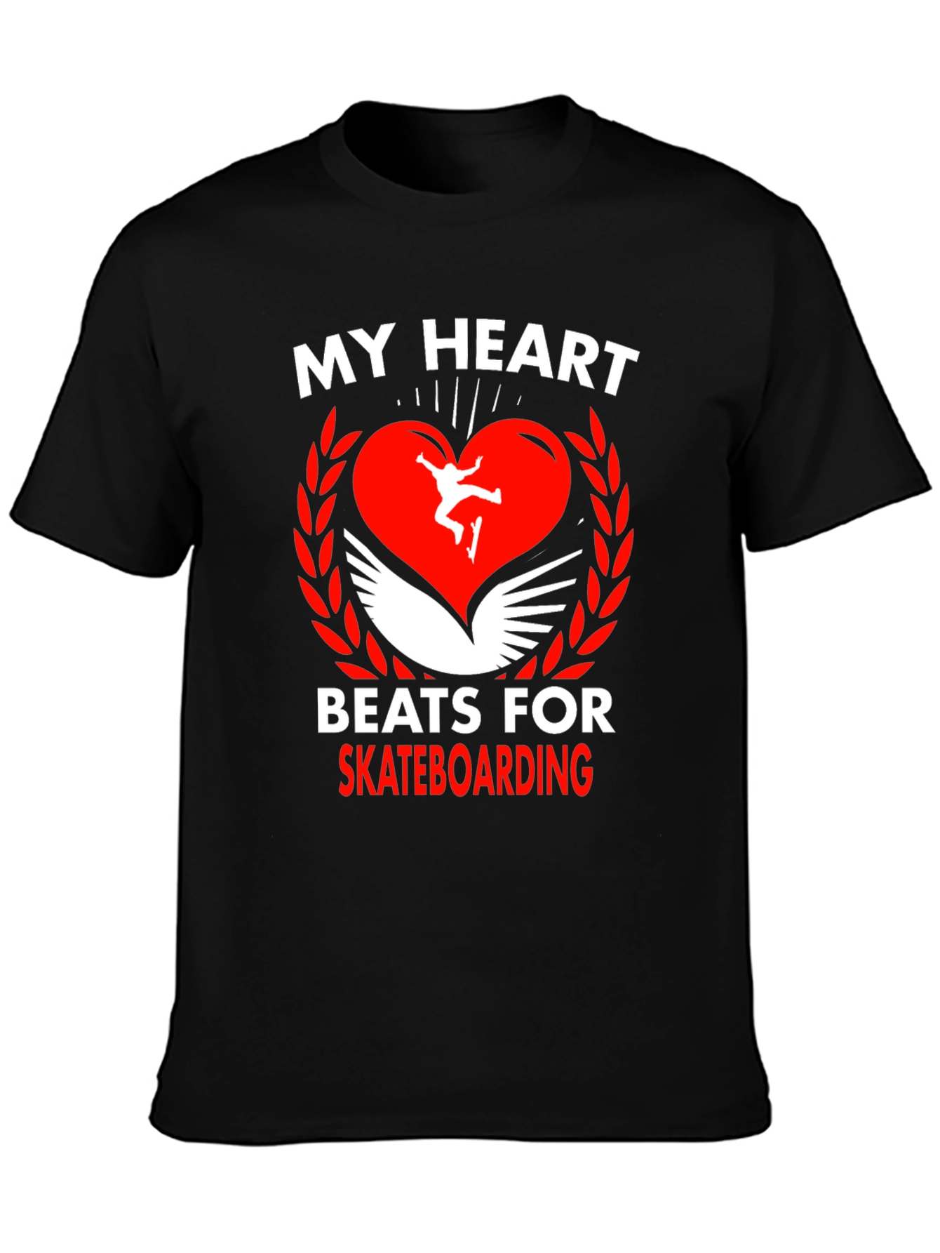 Skateboarding Heartbeat Graphic Tee