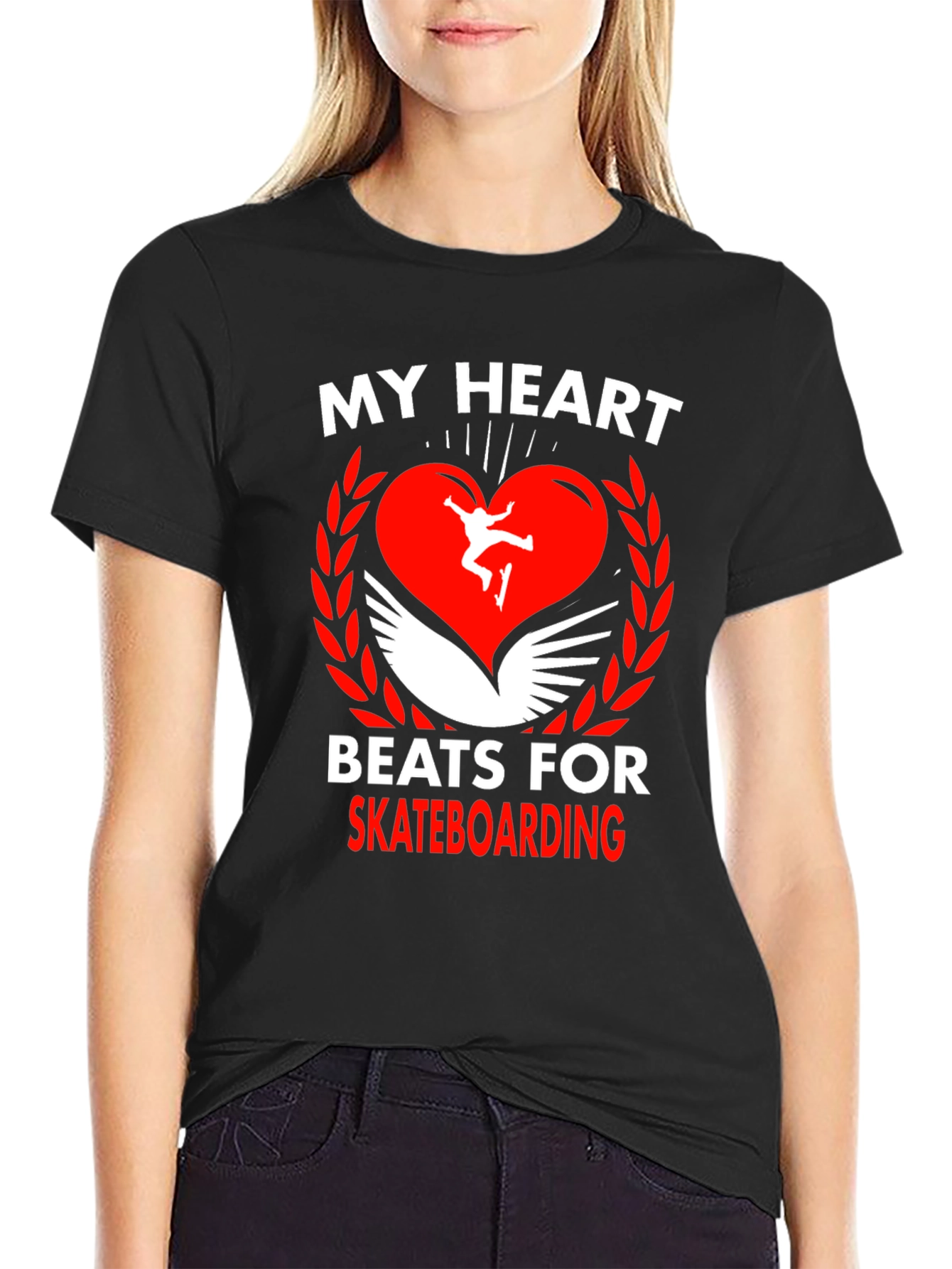 Skateboarding Heartbeat Graphic Tee