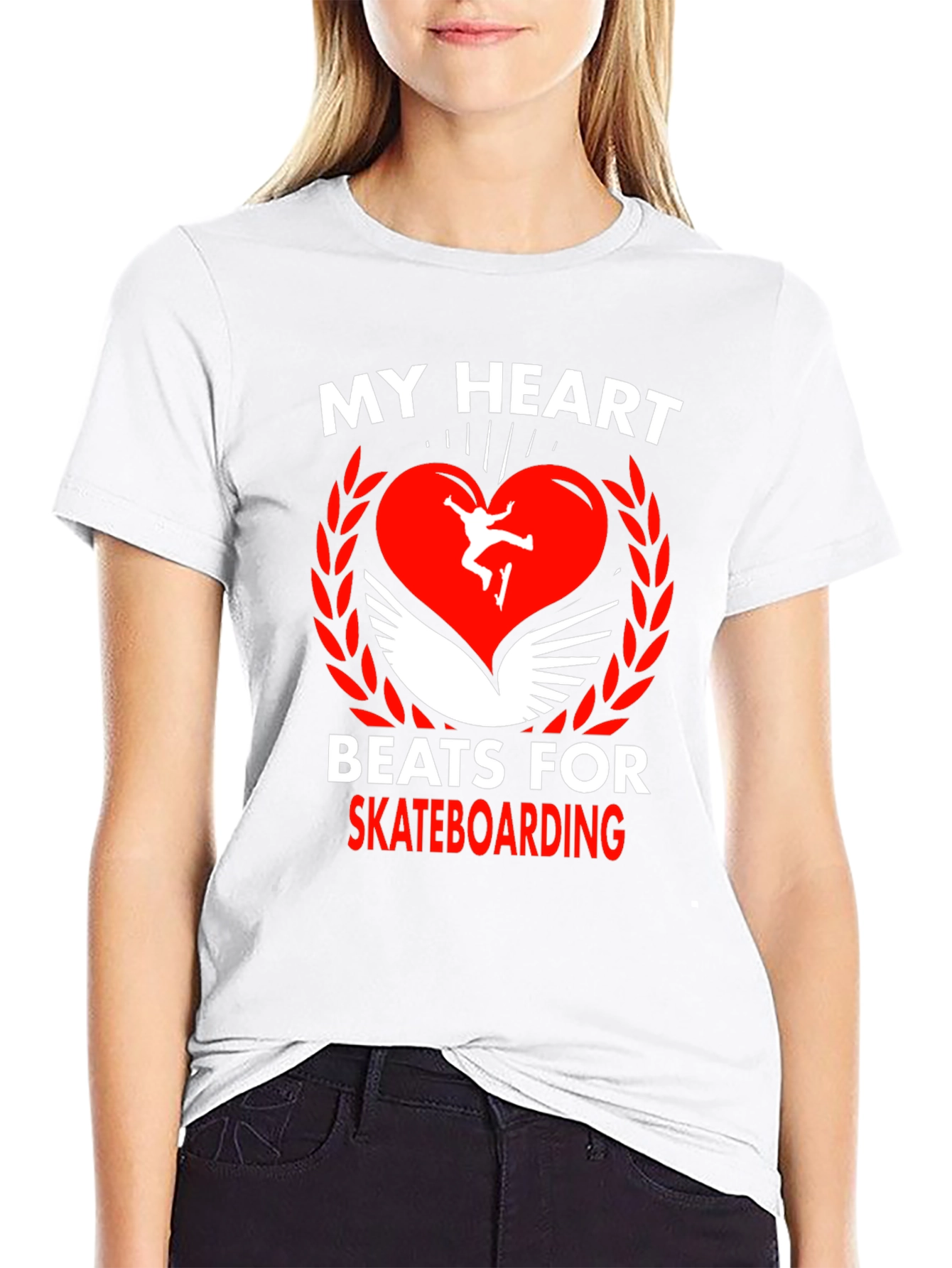 Skateboarding Heartbeat Graphic Tee
