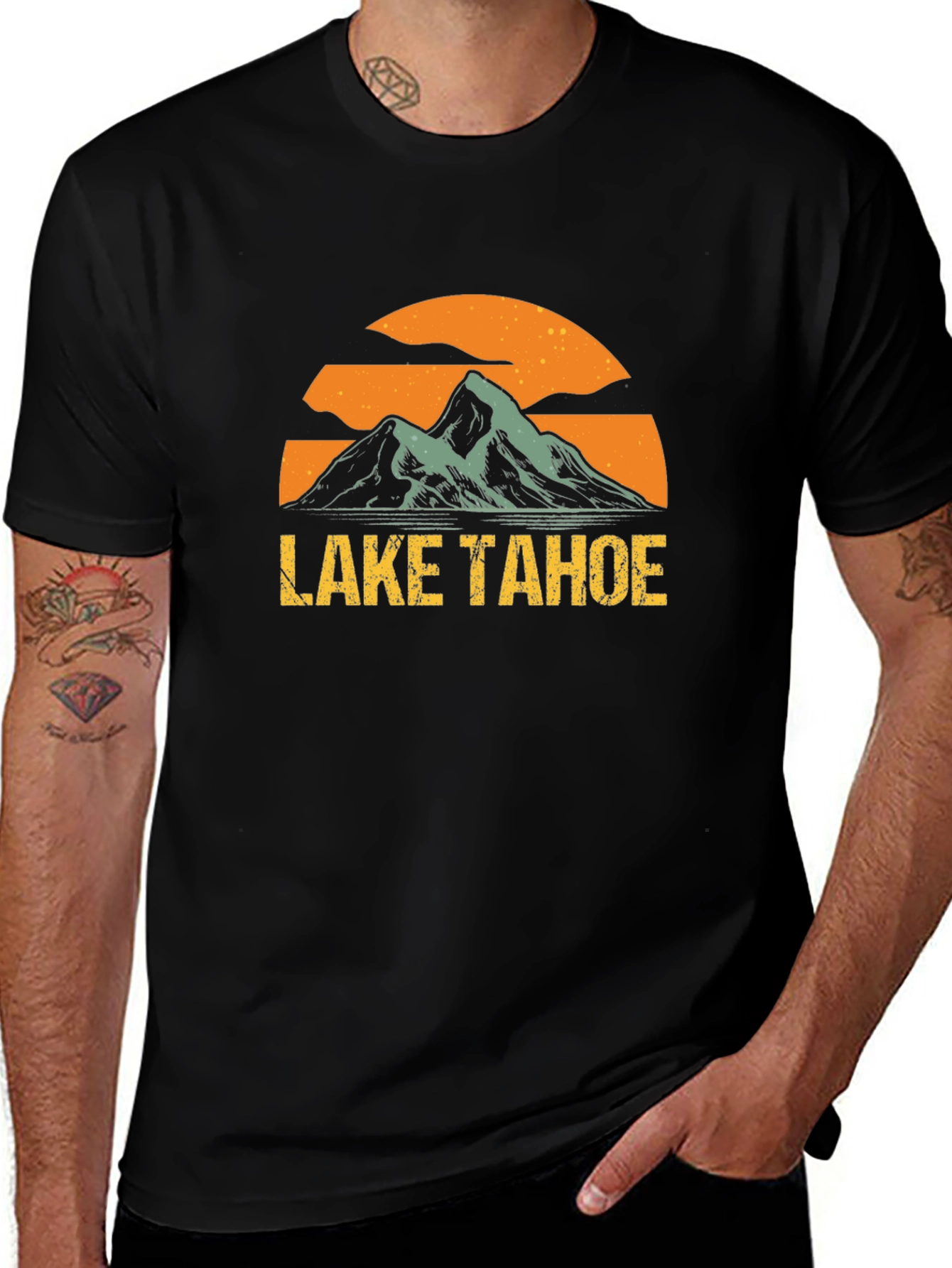 Lake Tahoe Graphic T-Shirt - Mens Black Tee