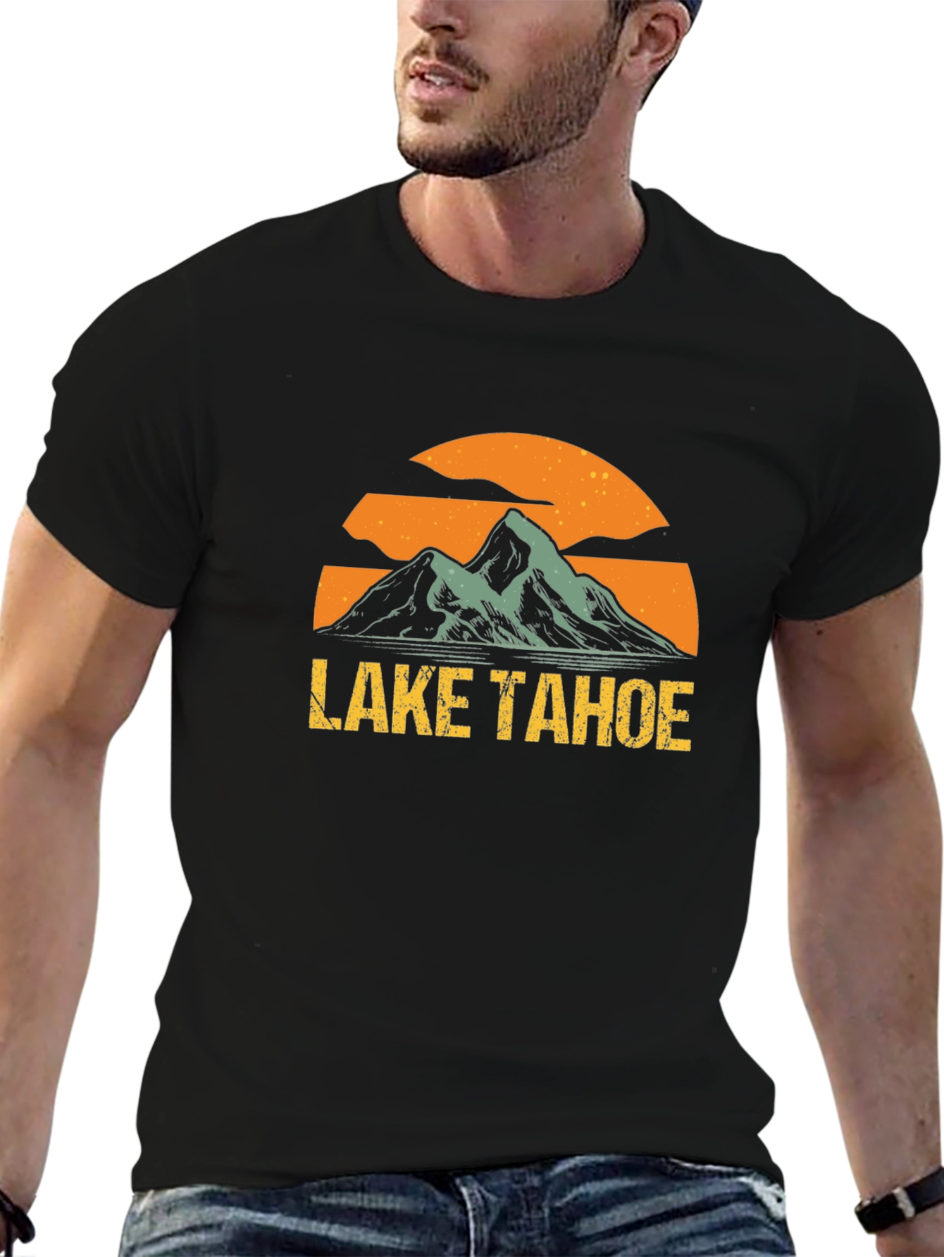 Lake Tahoe Graphic T-Shirt - Mens Black Tee