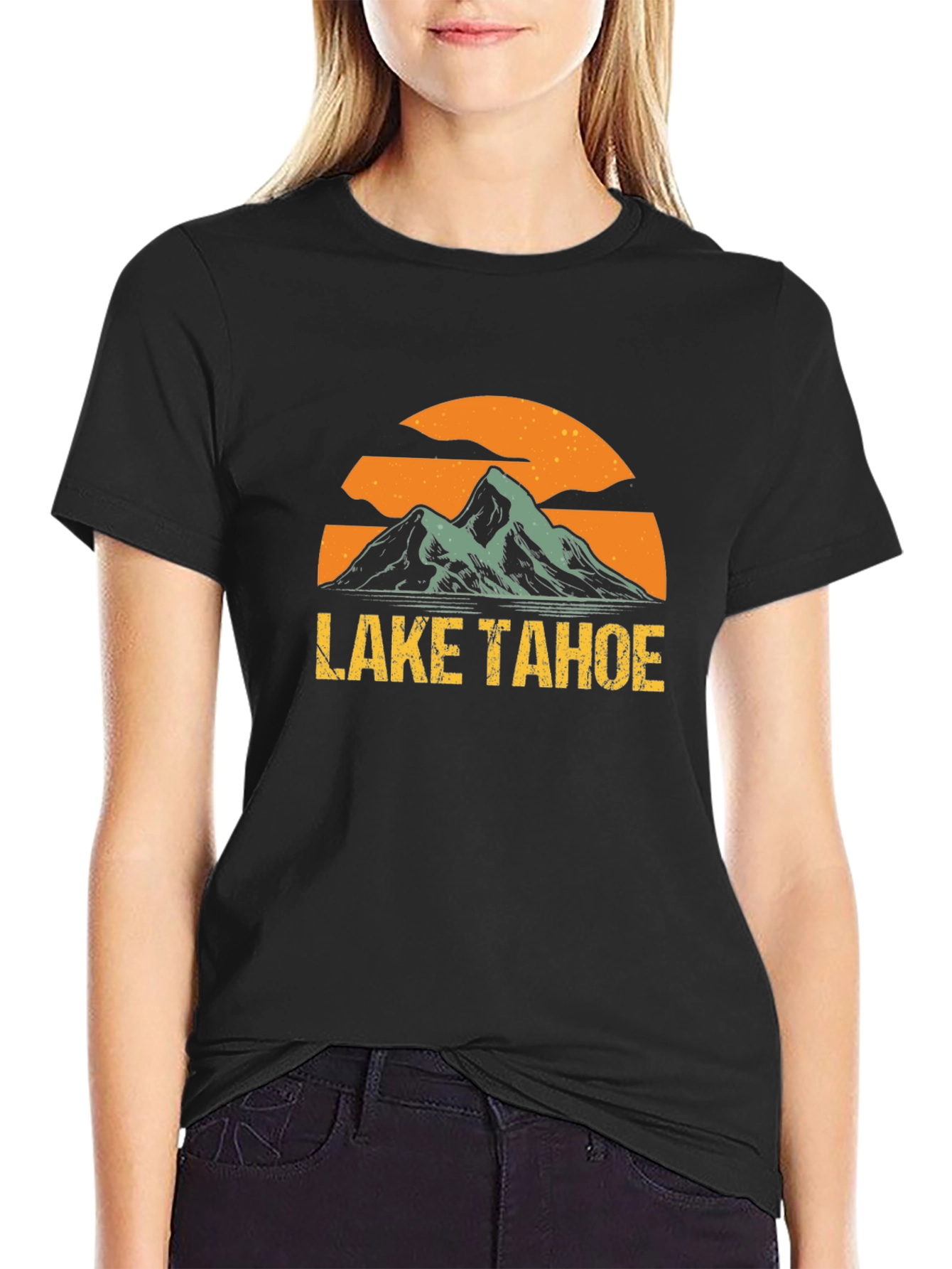 Lake Tahoe Graphic T-Shirt - Mens Black Tee