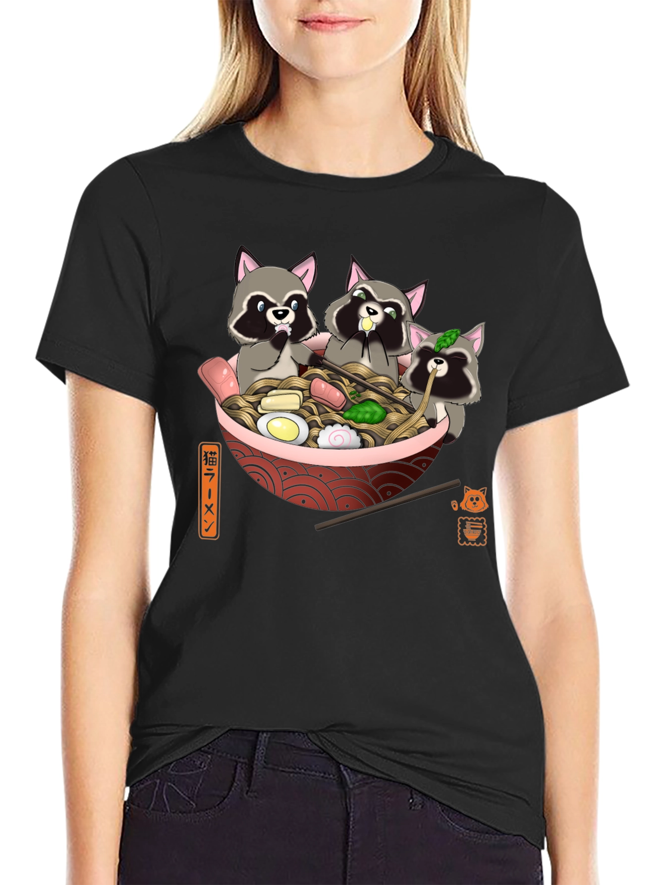 Raccoon Ramen T-Shirt - Cute Graphic Tee