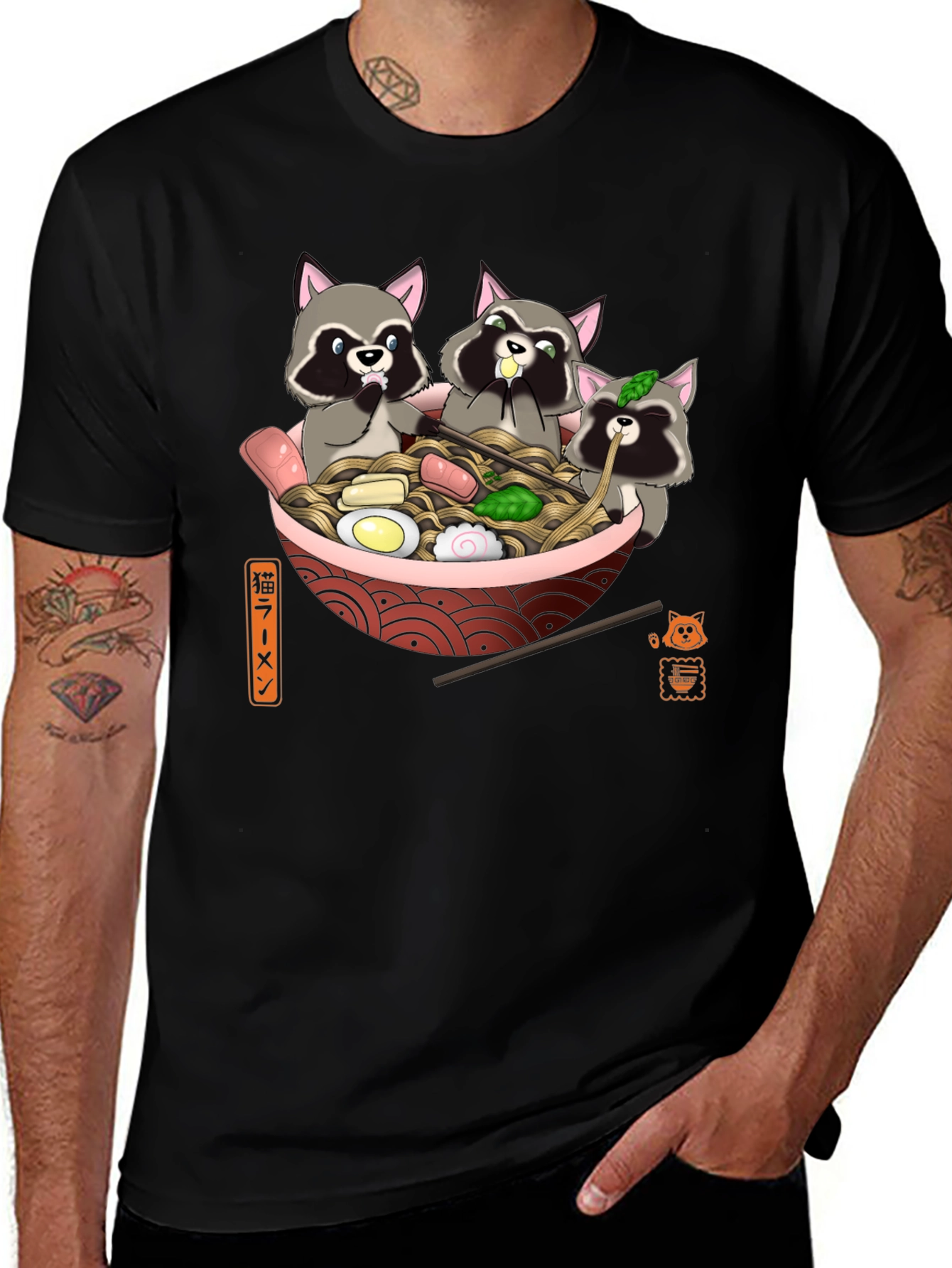 Raccoon Ramen T-Shirt - Cute Graphic Tee