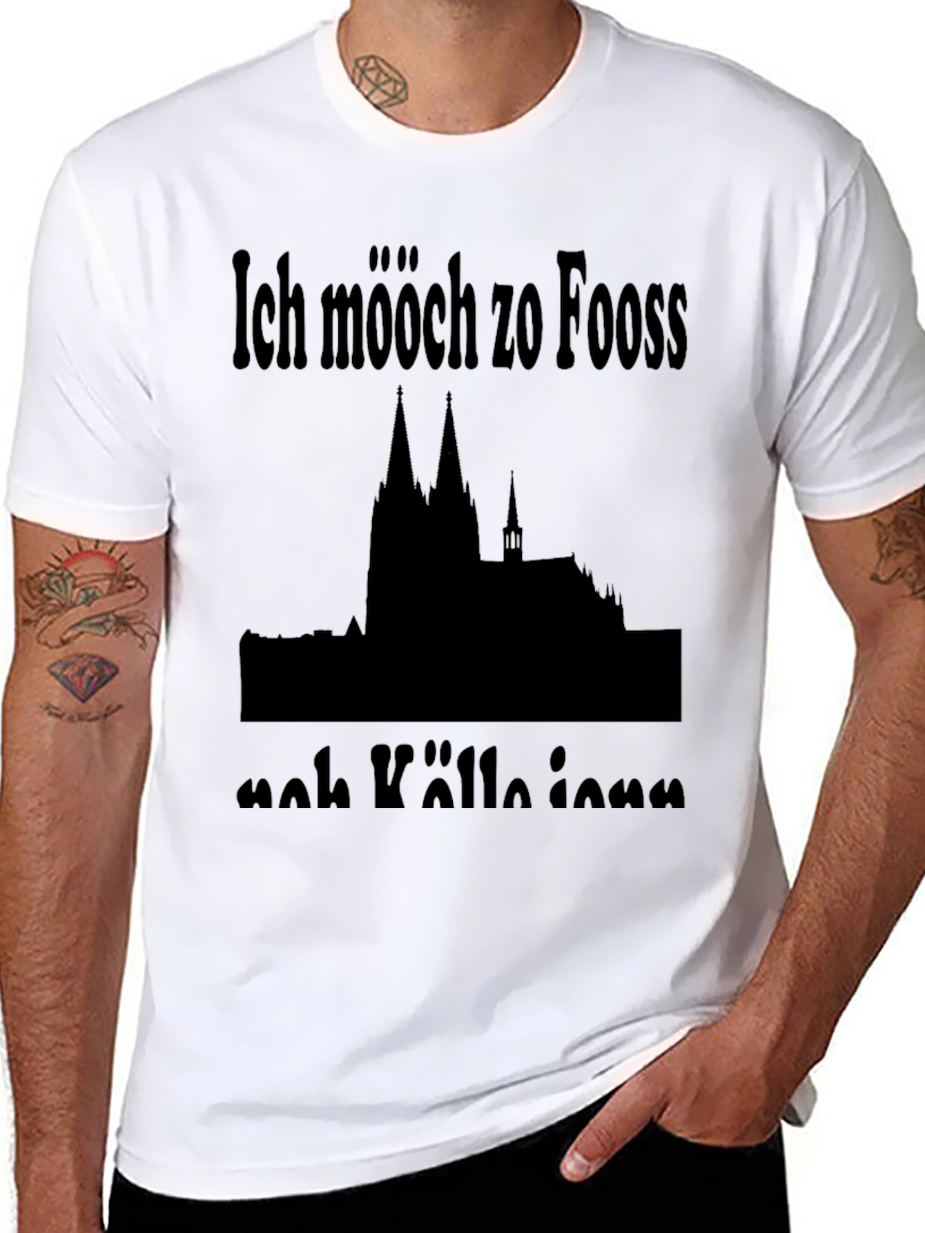 Ich Mööch Zo Fooss Nah Kölle Black T-Shirt