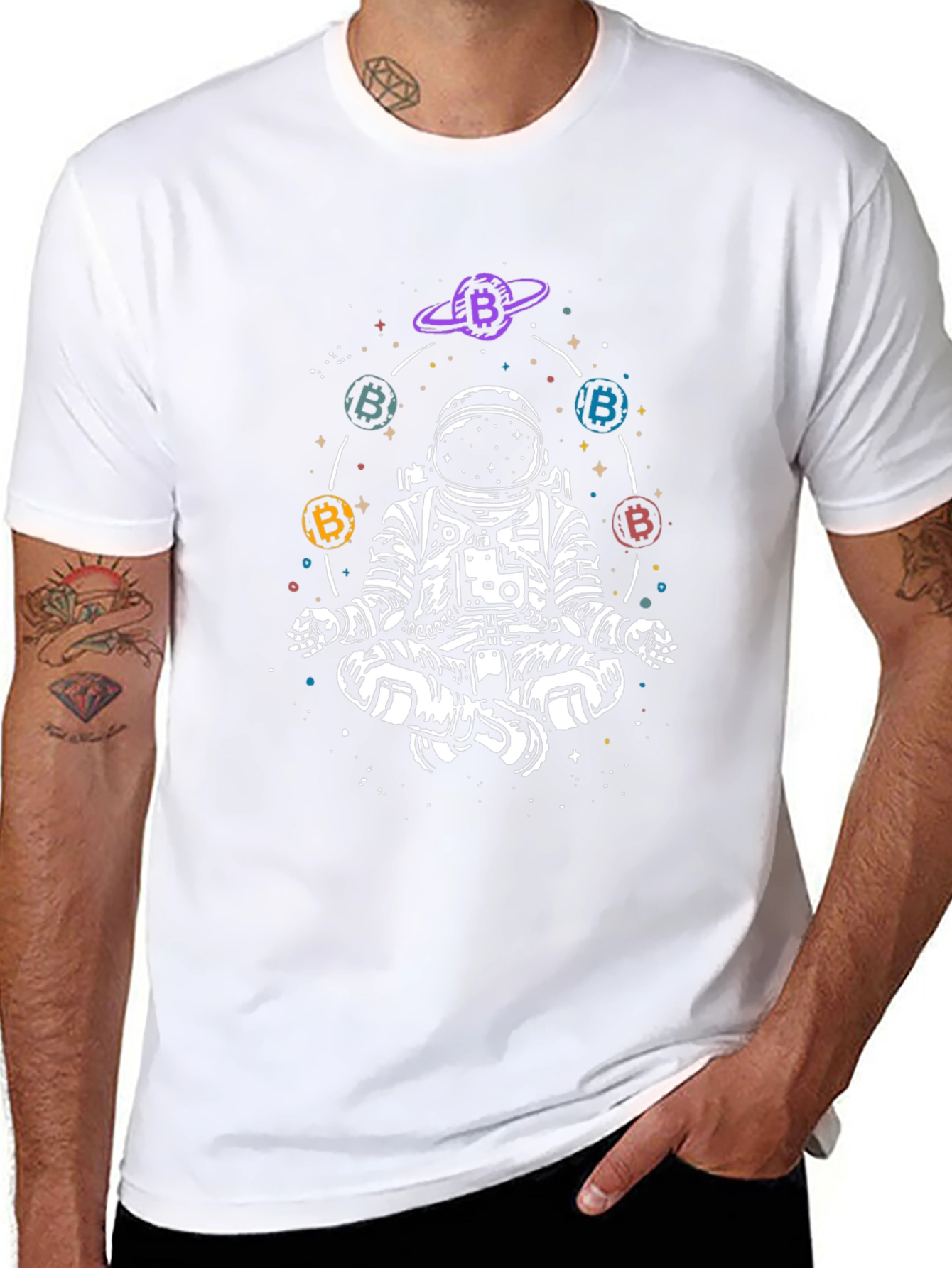 Astronaut Bitcoin Meditation T-Shirt