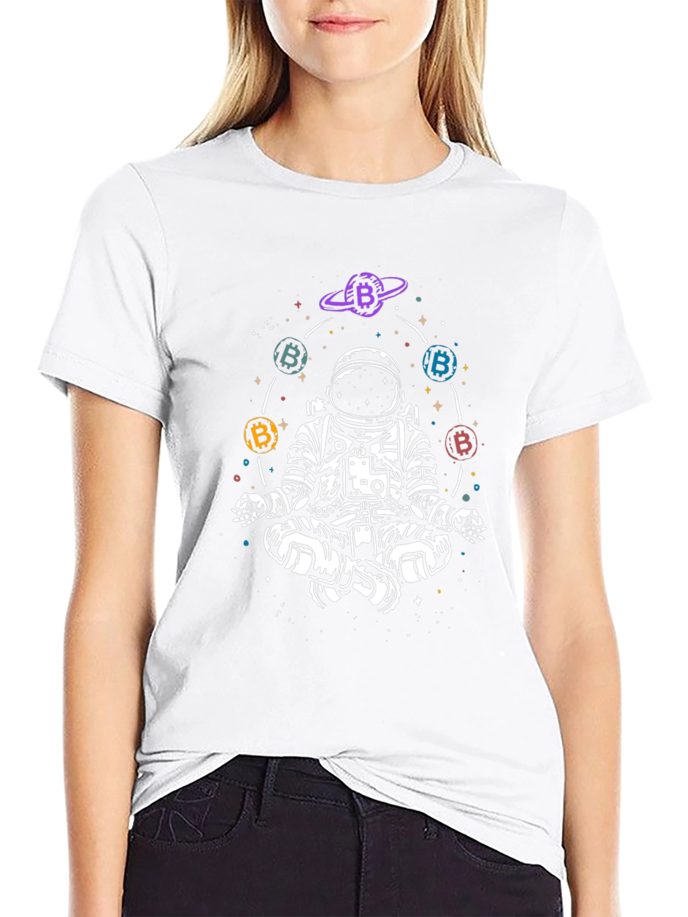 Astronaut Bitcoin Meditation T-Shirt