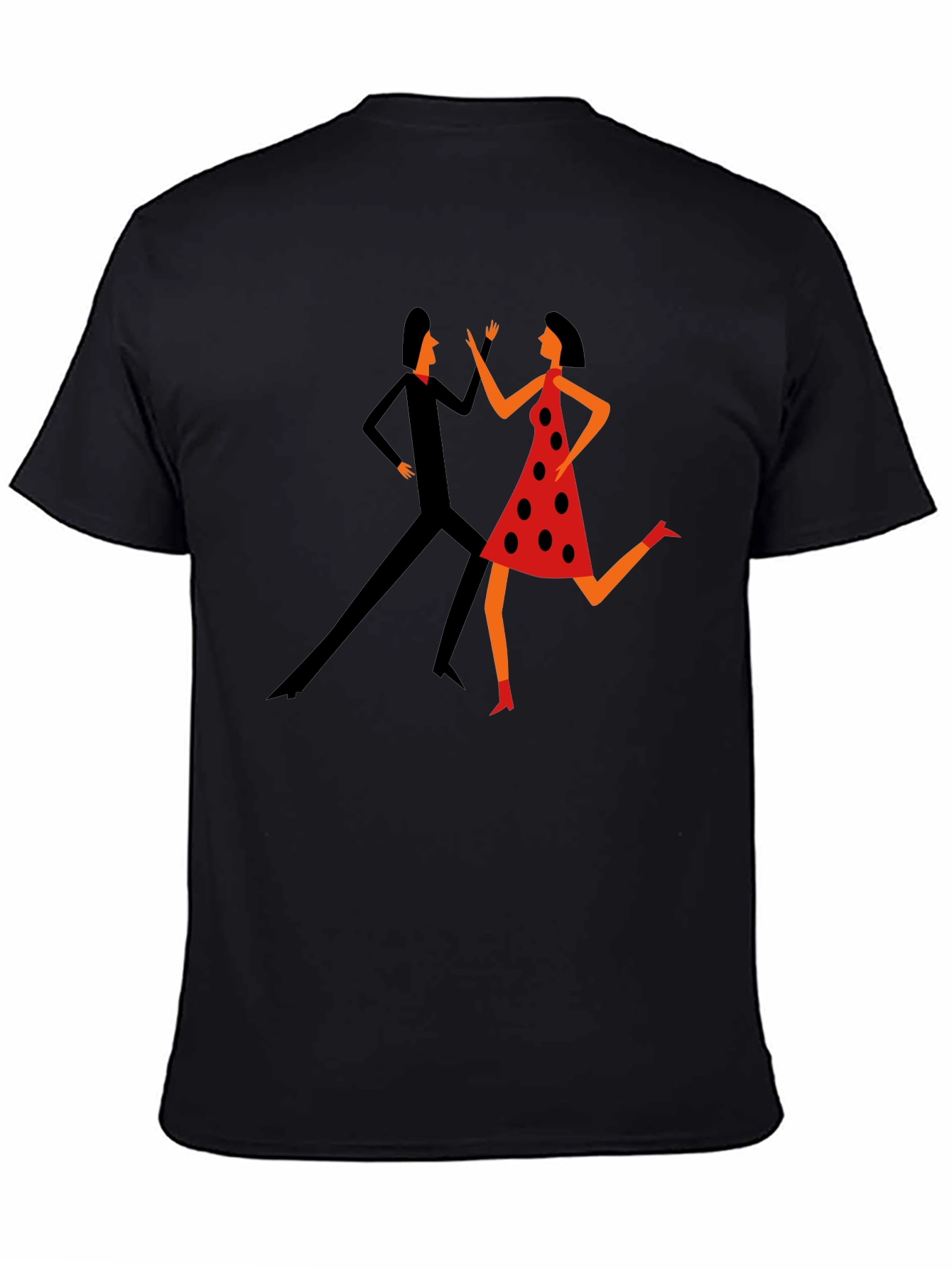 Retro Dance Graphic Tee - Stylish Black T-Shirt
