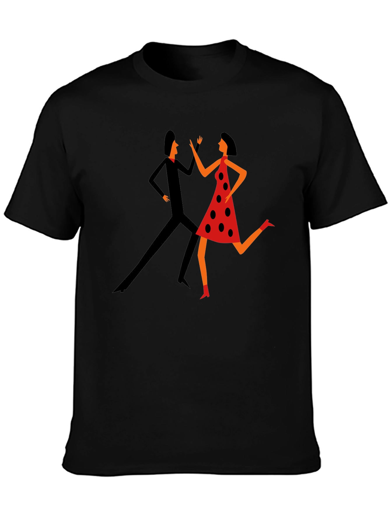Retro Dance Graphic Tee - Stylish Black T-Shirt
