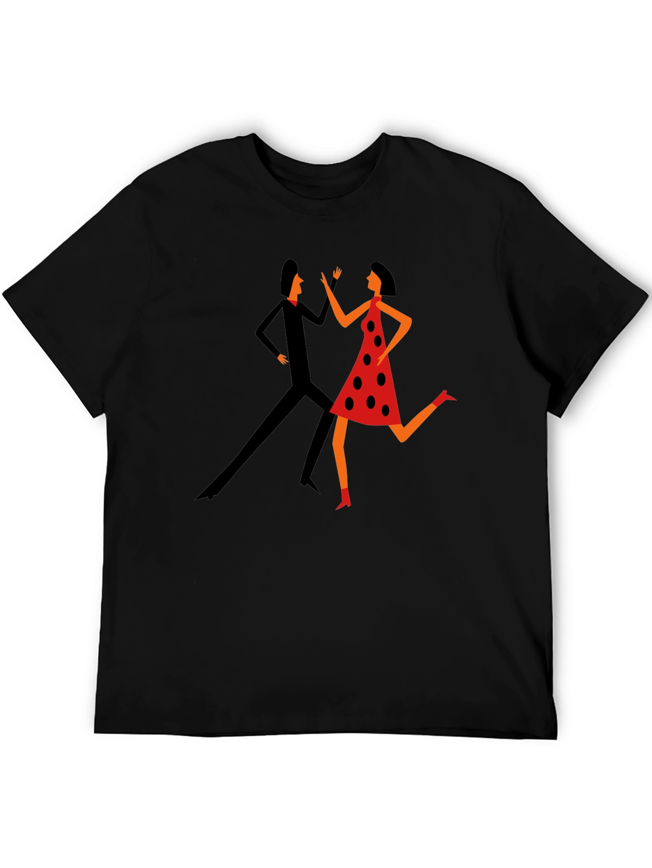 Retro Dance Graphic Tee - Stylish Black T-Shirt