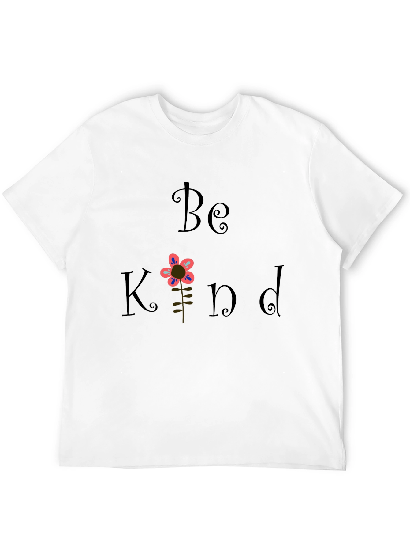 Be Kind Flower Graphic T-Shirt - Black