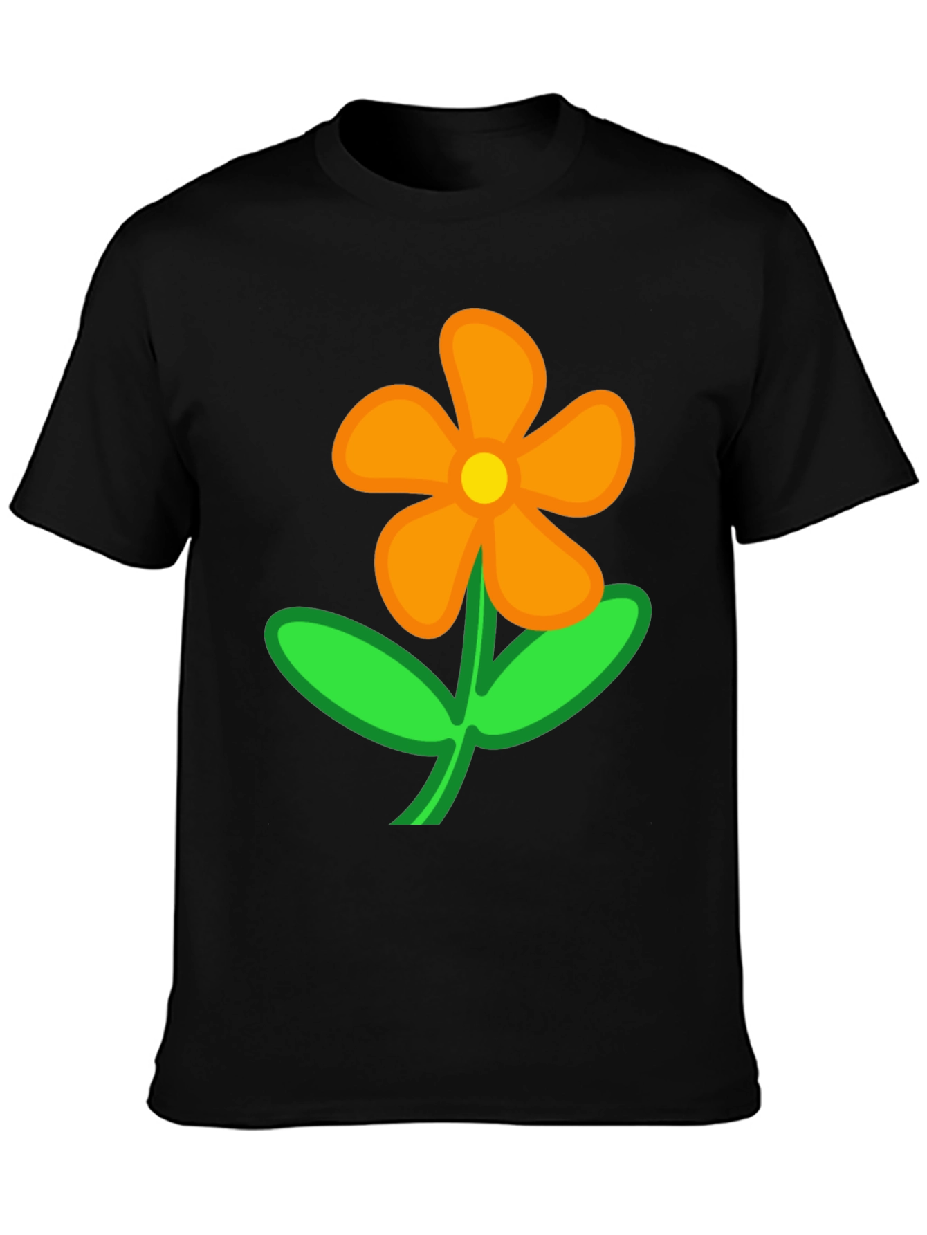 Black Flower T-Shirt - Casual Cotton Tee