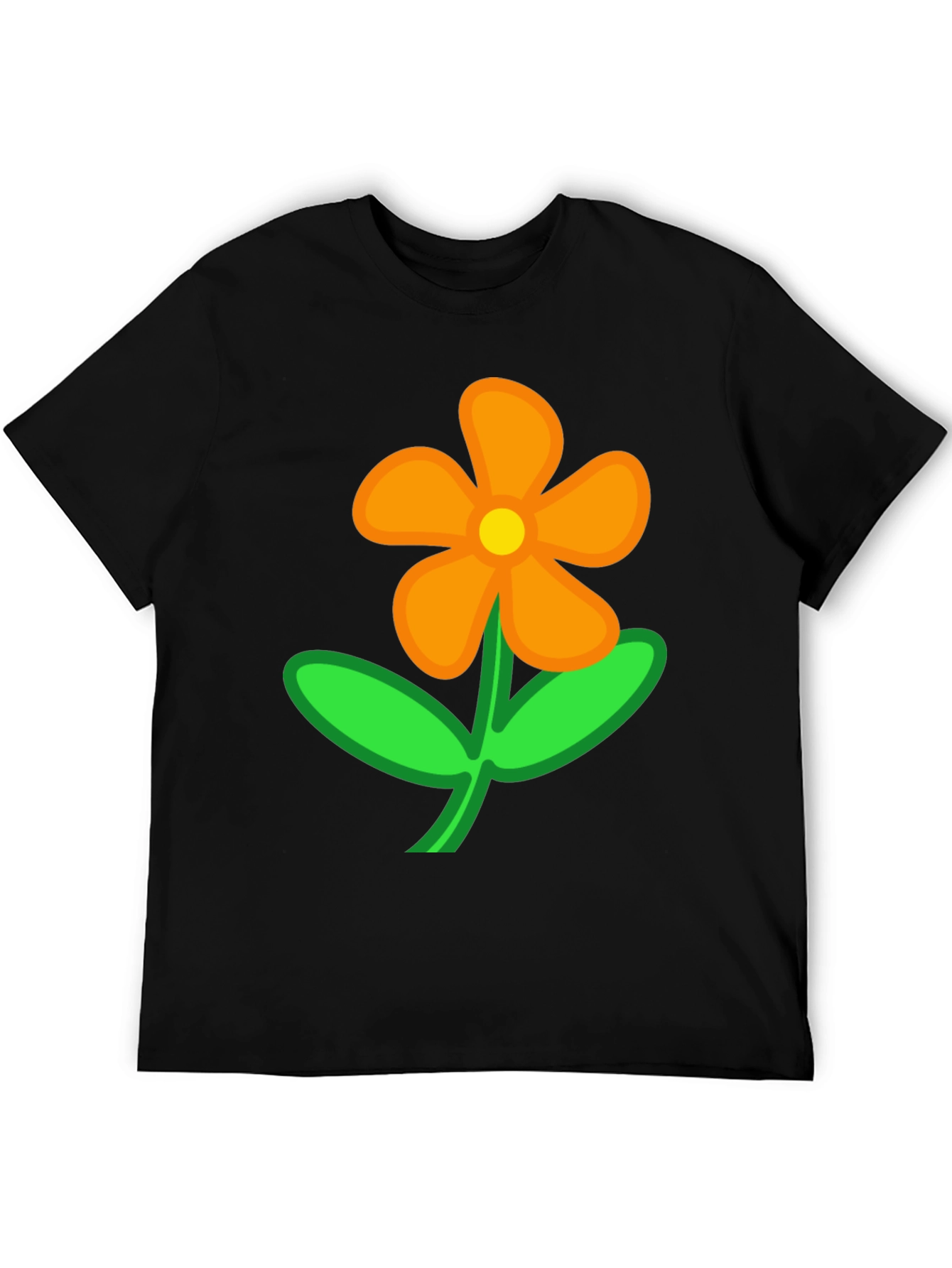 Black Flower T-Shirt - Casual Cotton Tee