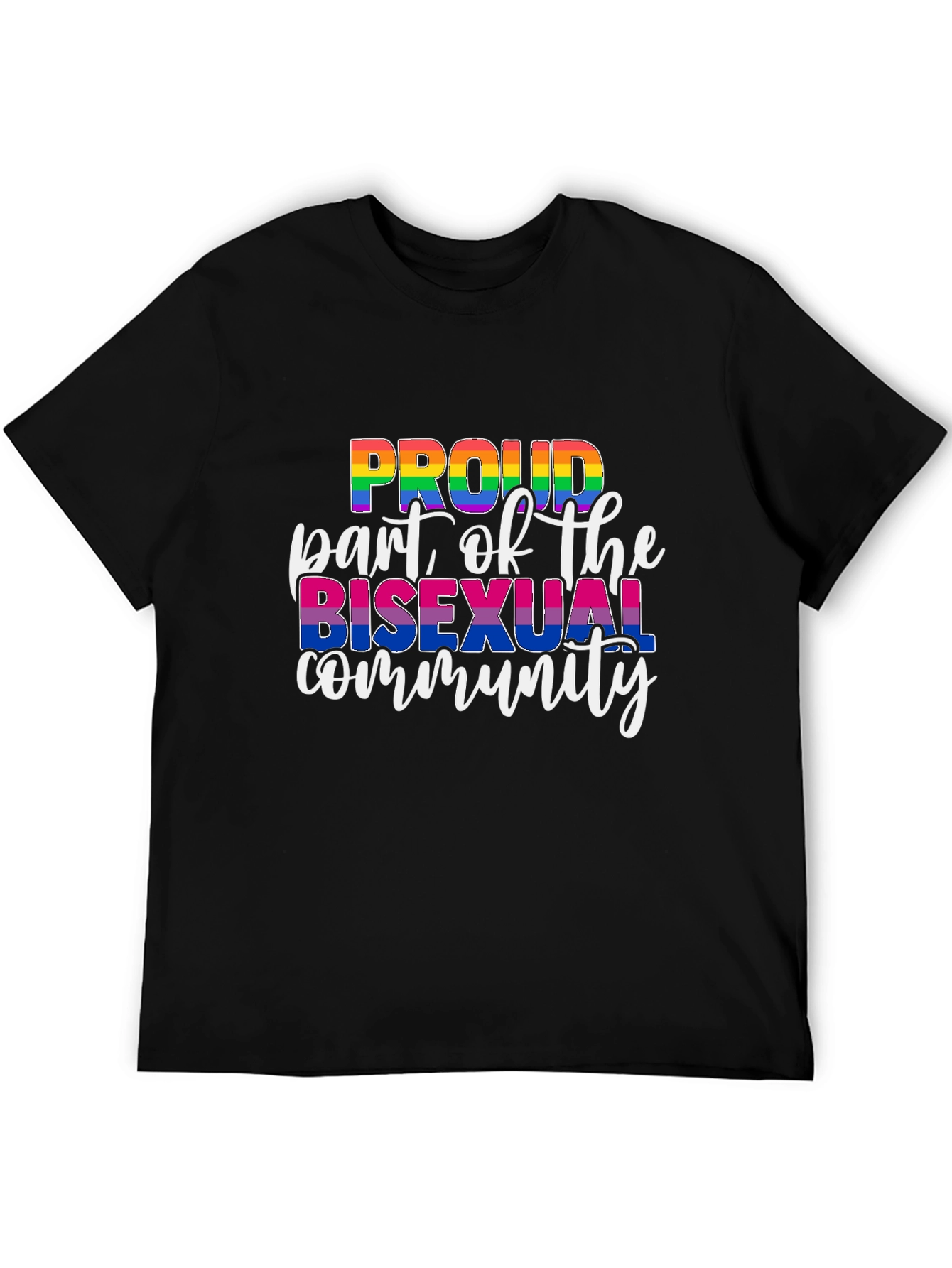 Proud Bisexual Community Black T-Shirt