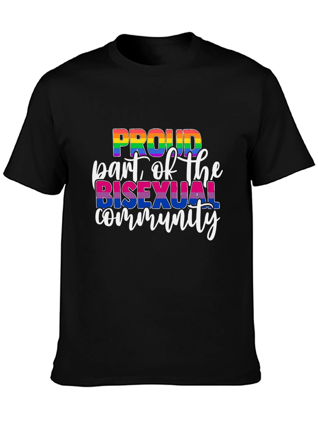 Proud Bisexual Community Black T-Shirt